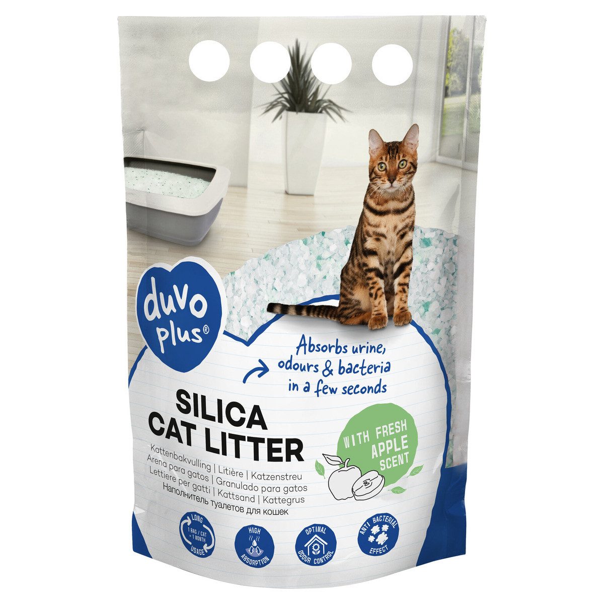 DUVO+ Katzenstreu Katzenstreu Silica Premium Apfel 5 l