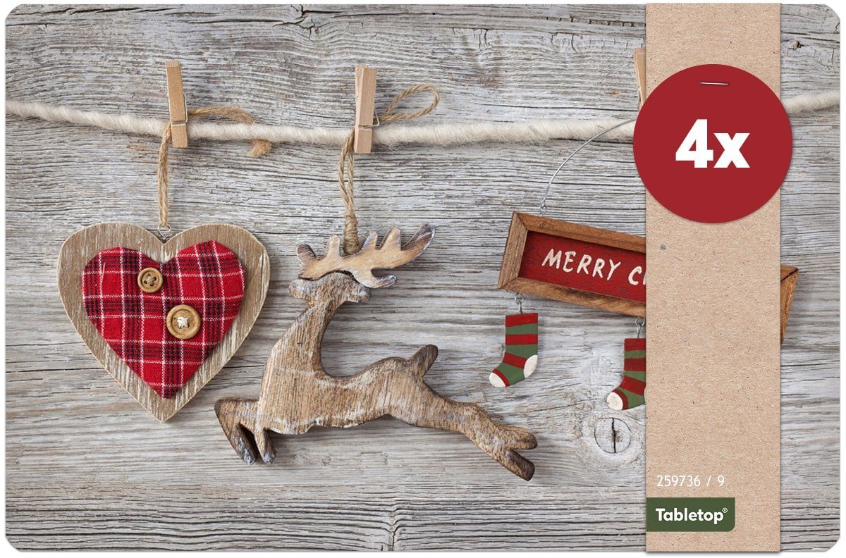 matches21 HOME & HOBBY Platzset Abwaschbare Tischsets 4er Set Weihnachten M günstig online kaufen