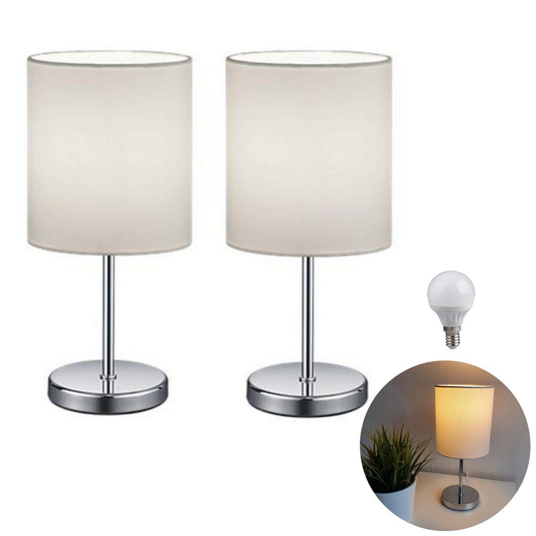 Lichthandel Hoch LED Tischleuchte Nachttischlampe 2er Set Nachttischleuchte günstig online kaufen