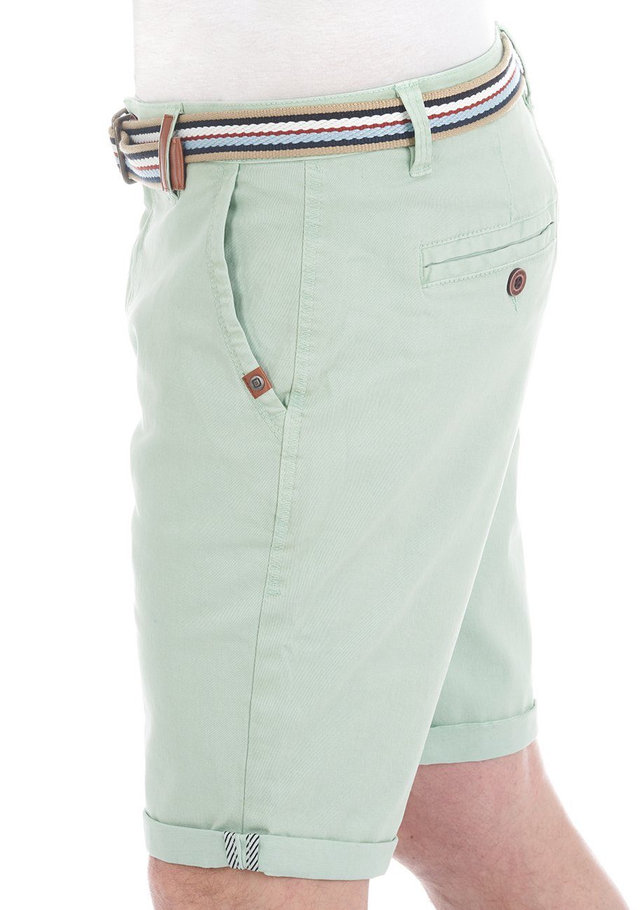 RIVKlaas Bermudashorts riverso mit Green Gürtel Fit (52301) Herren Chinoshorts Regular Middle Shorts