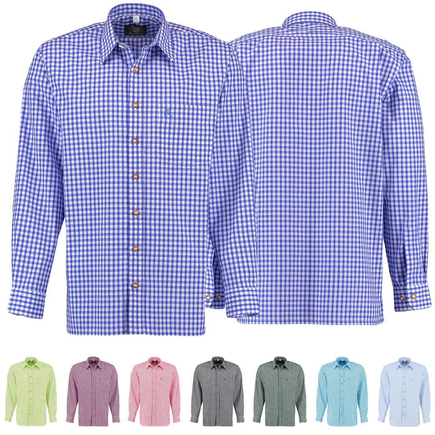 German Wear Trachtenhemd O54 Trachtenhemd für Lederhosen Langarm mit Hirsch günstig online kaufen