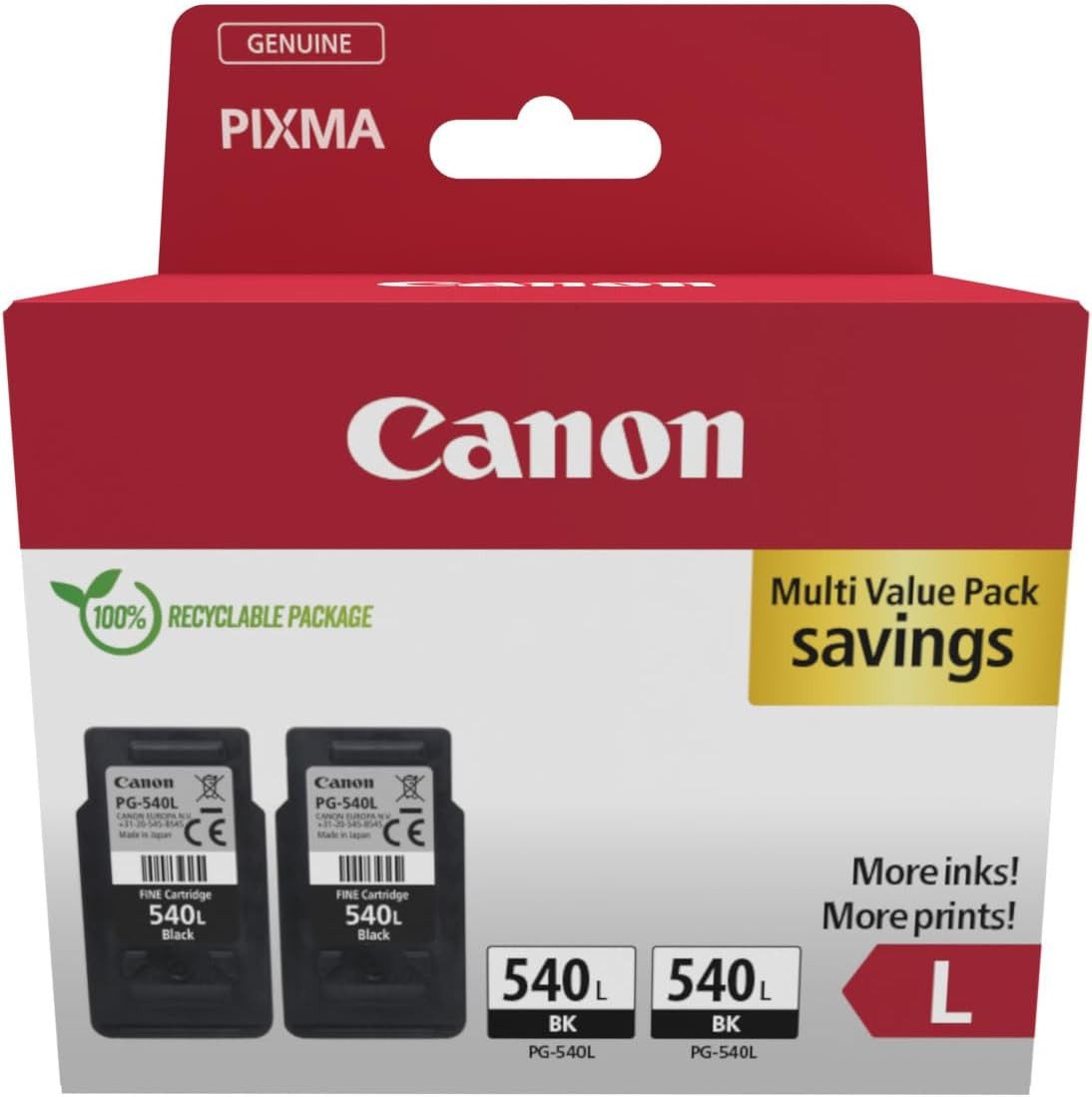 Canon Druckerpatrone Original Canon PG-540L Black (5224B020) TwinPack Tintenpatrone