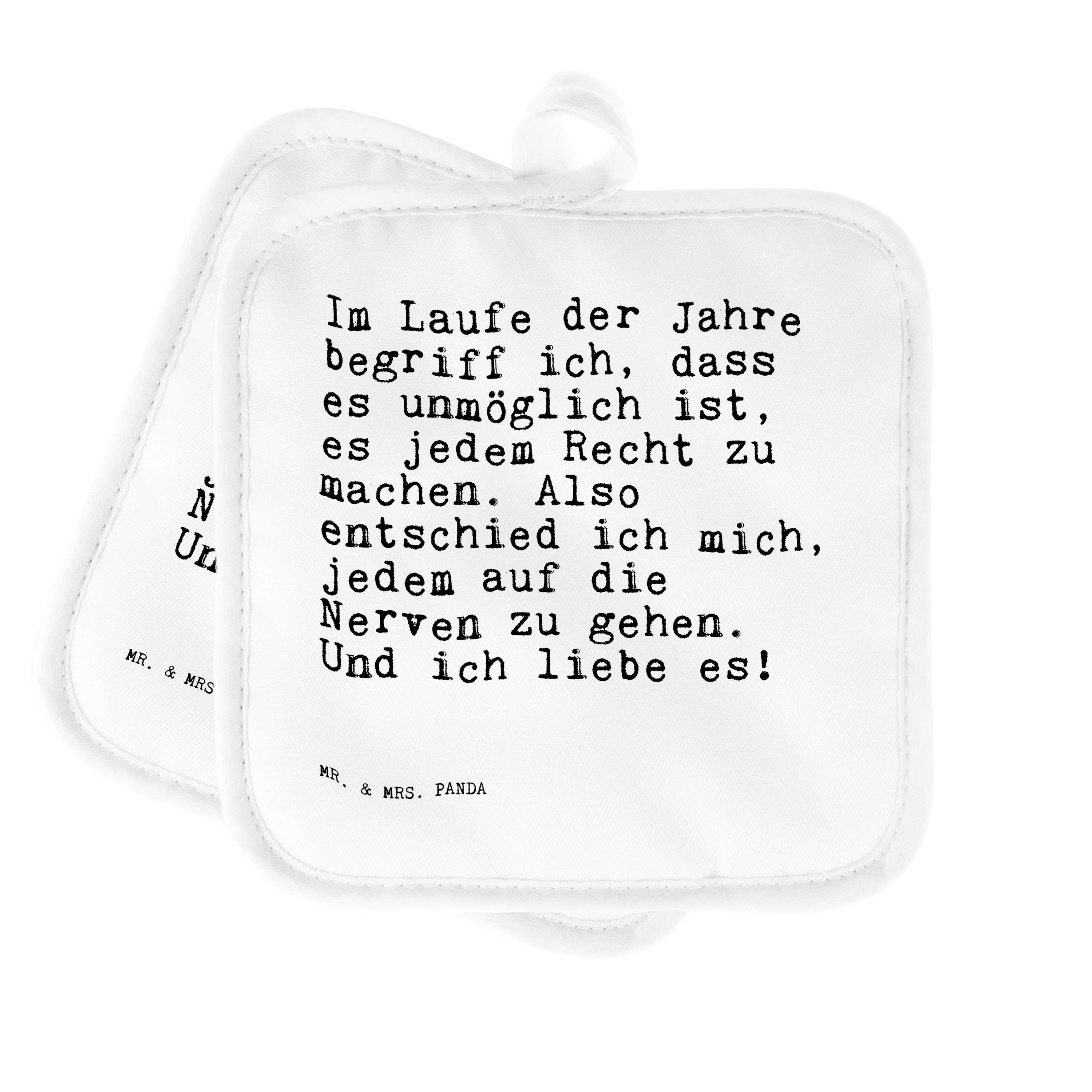 Mr. & Mrs. Panda Topflappen Im Laufe der Jahre... - Weiß - Geschenk, lustiger Spruch, Topflappen, (1-tlg)