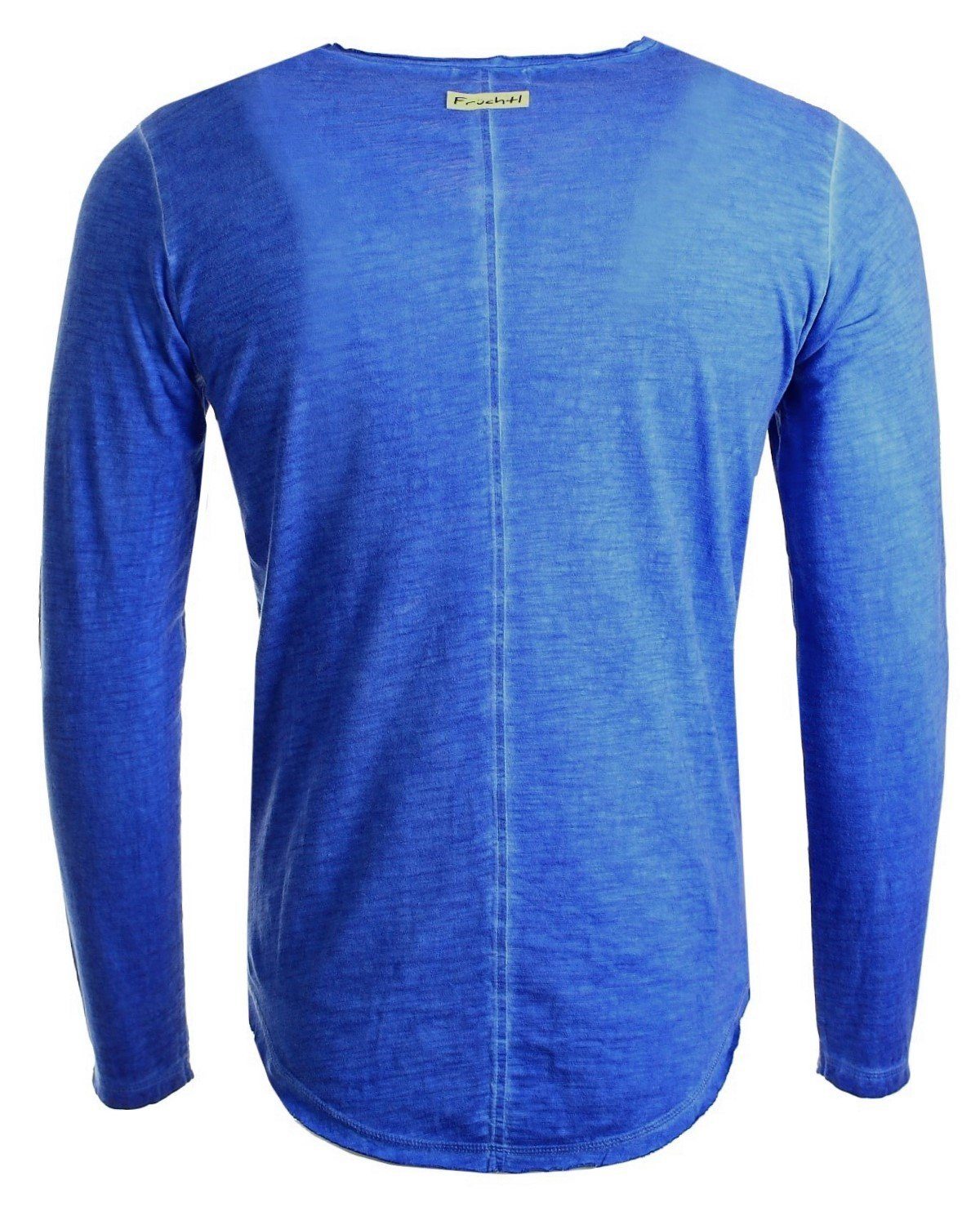 Waschung Longshirt Vintage blau Longsleeve Früchtl Langarmshirt mit