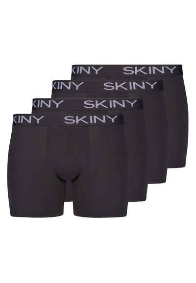 Skiny Retro Boxer 4er Pack Cotton (Spar-Set, 4-St) Long Short / Pant - Baumwolle - Ohne Eingriff - Pant mit längerem Bein
