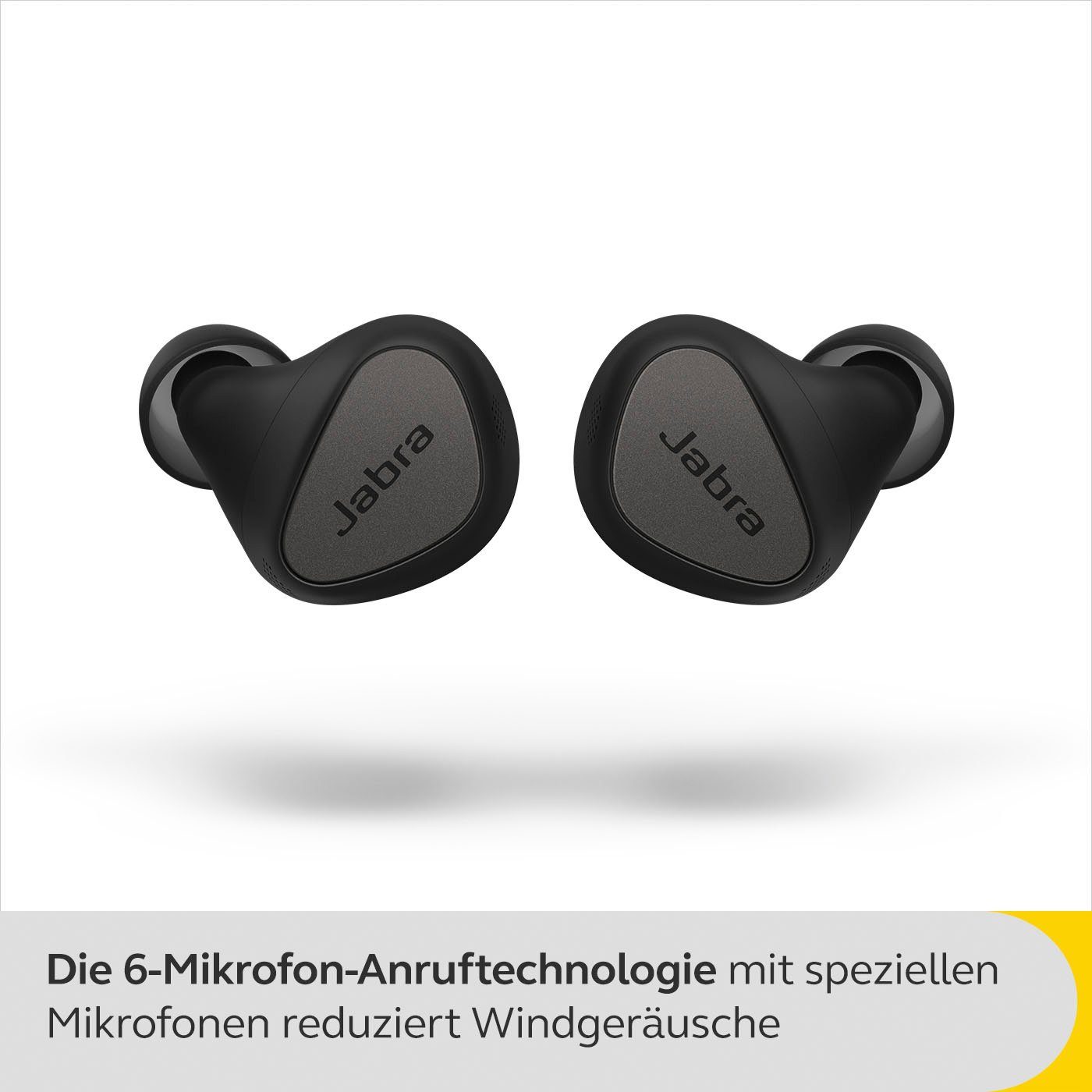 Jabra Elite 5 wireless Cancelling hybrider (ANC), (Active (ANC) Bluetooth, Siri, Alexa, aktiver mit Google Noise In-Ear-Kopfhörer Geräuschunterdrückung Schwarz/silberfarben Assistant