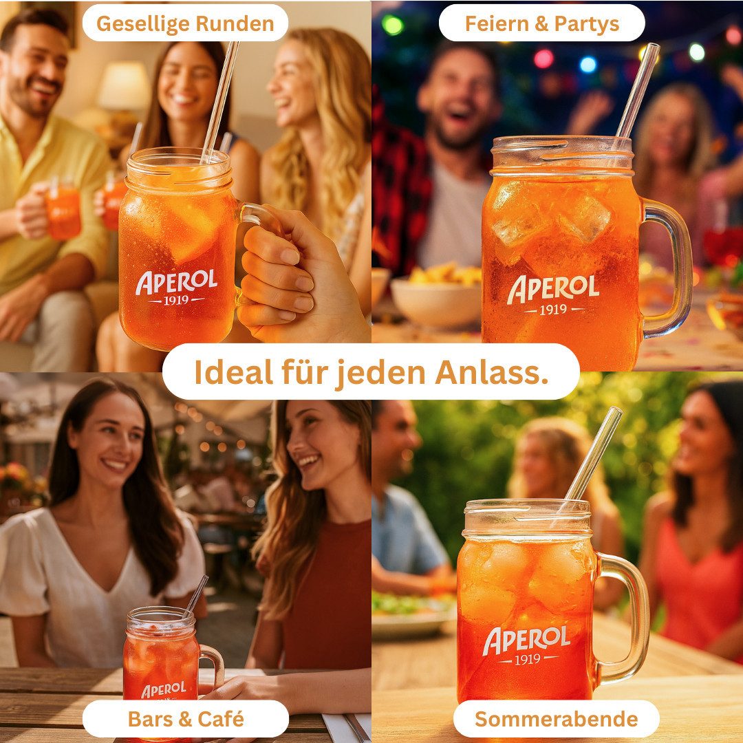 Maxito Cocktailglas als Aperol Spritz Gläser von hoher Qualität mit 360 ml mit Strohhalm, 4-tlg. – Bild 4 von 5