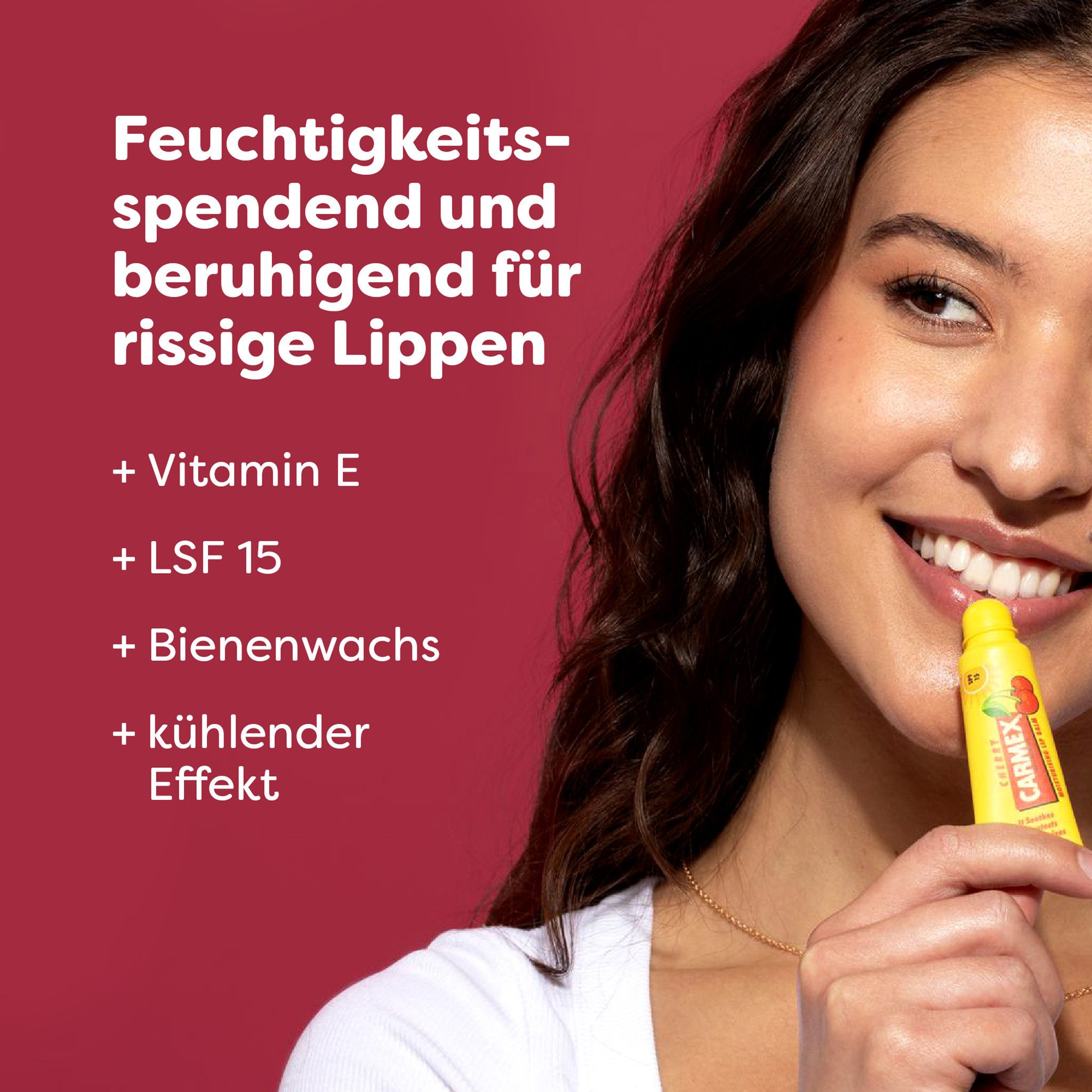 Carmex Lippenpflegestift Carmex Kirsche Tube - Lippenpflege für trockene Lippen - 10g