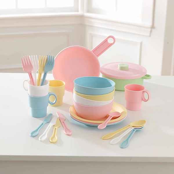 KidKraft® Spielküche »Kinderküche Geschirr-Set Pastellfarben 63027«