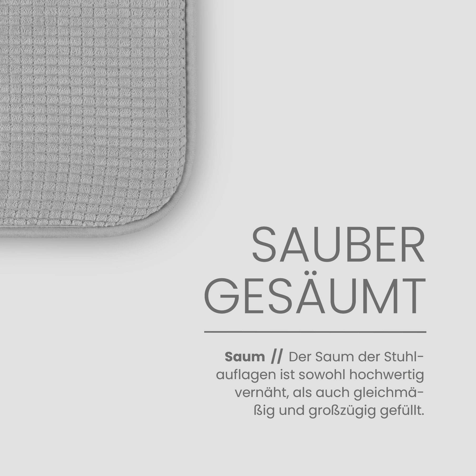 Bestlivings Stuhlkissen Struktur 38x38 cm, verschiedene Farben & Sets, Anti-Rutsch-Rückseite, angenehme Polsterung, für Indoor/Outdoor – Bild 3 von 5