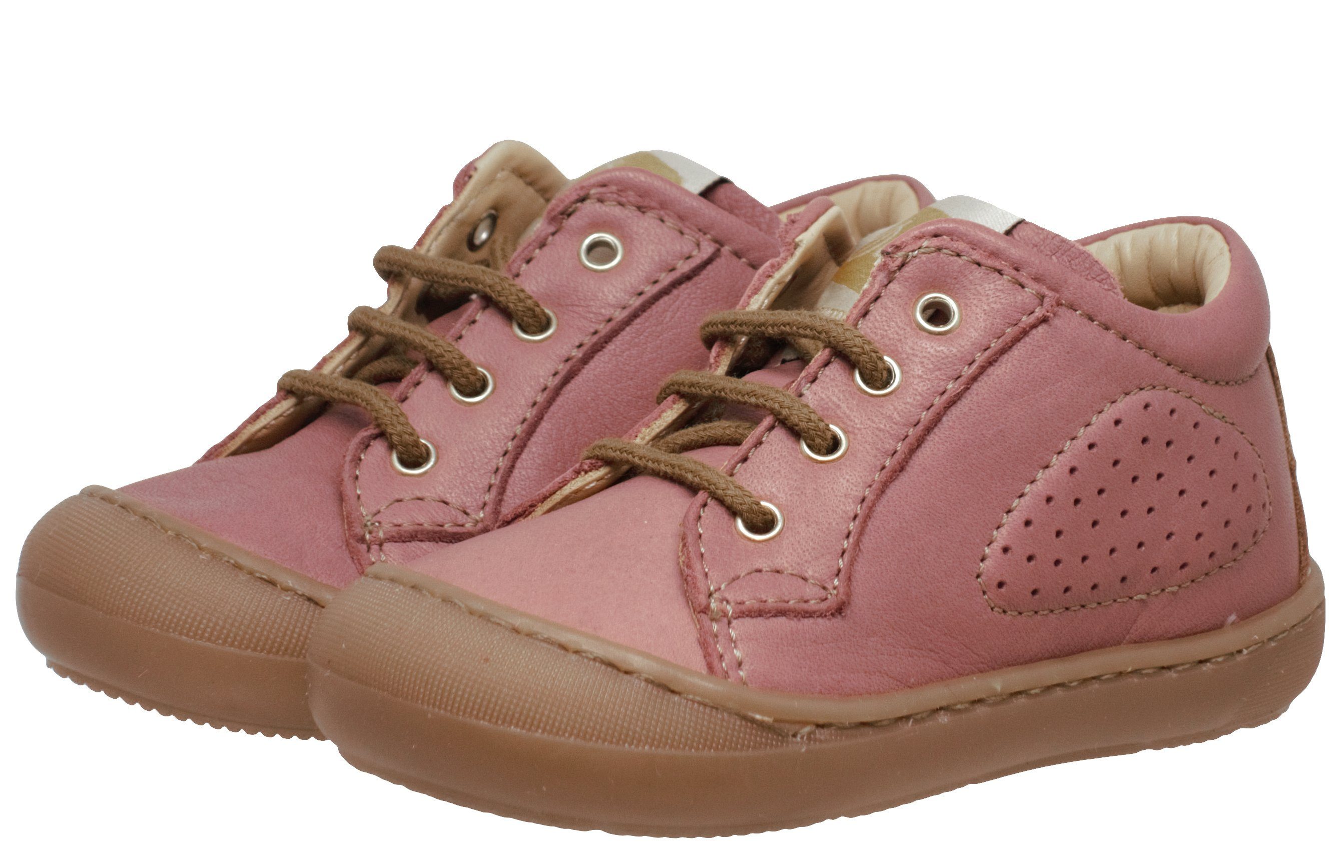 Ocra Ocra 070 Halbschuh Baby Lauflernschuhe Leder Rosa Schnürschuh