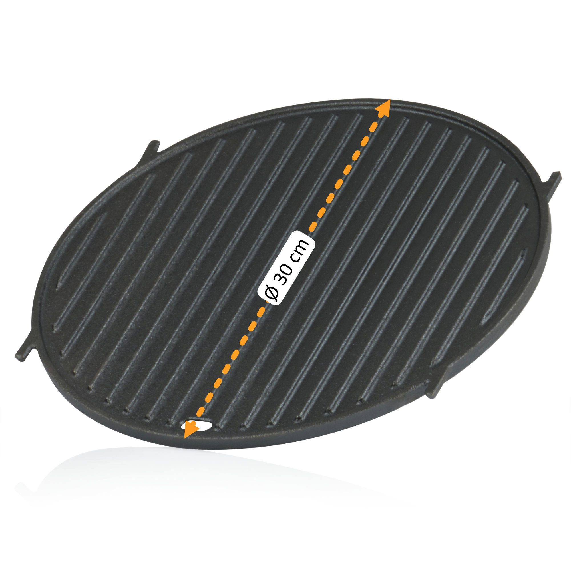 BBQ-Toro Grillplatte Gusseisen Grillplatte Ø 30 cm, Plancha Grillplatte für für Weber GBS, Kann direkt genutzt werden – Bild 3 von 5