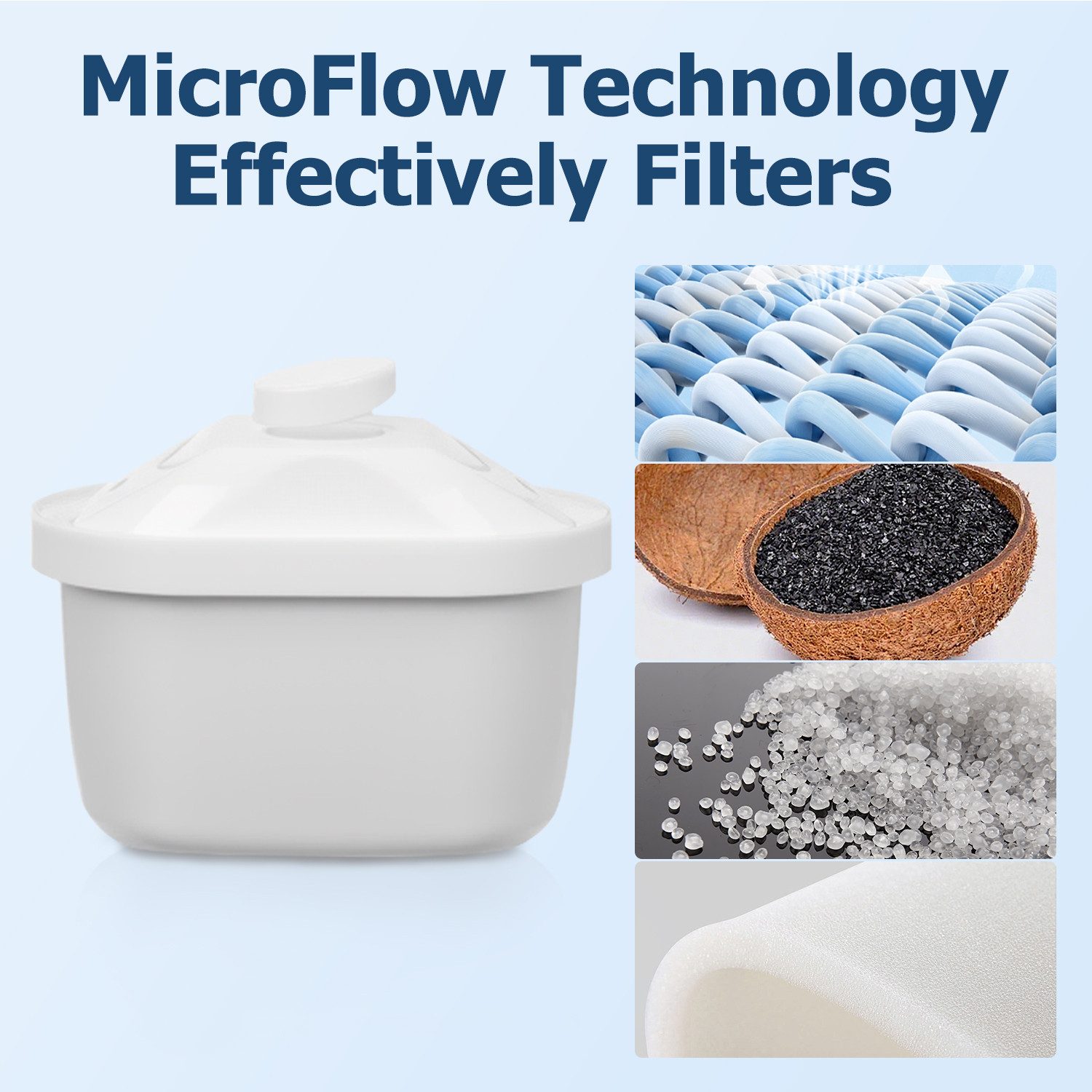 oyajia Wasserfilter Wasserfilterkartuschen, Ersatz für Brita Maxtra+ Kanne Nachfüller, Zubehör für für alle BRITA Wasserkocher, Entfernt Kalk, 4-Stufiges Filtersystem, (Kokosnussschale, PP-Baumwoll, Lonenaustauscherharz, Feinfiltersieb)