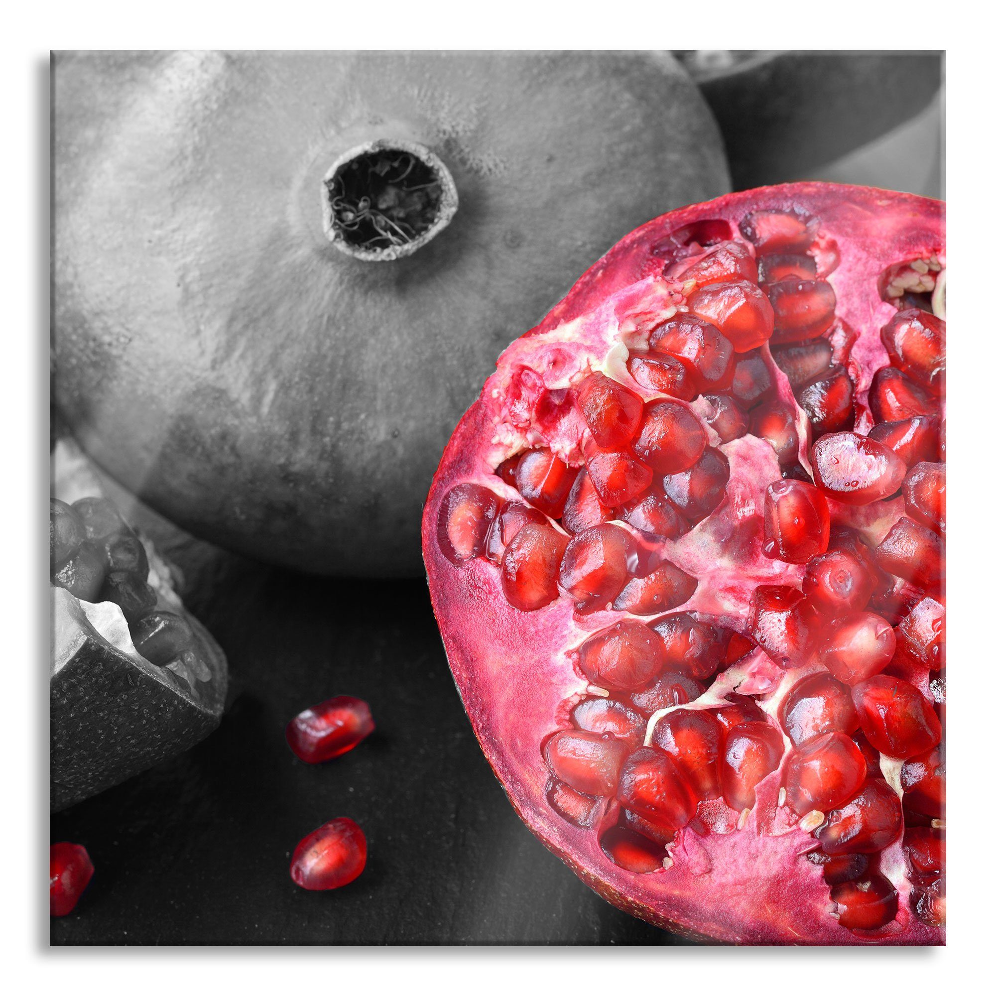Glasbild exotischer Granatapfel