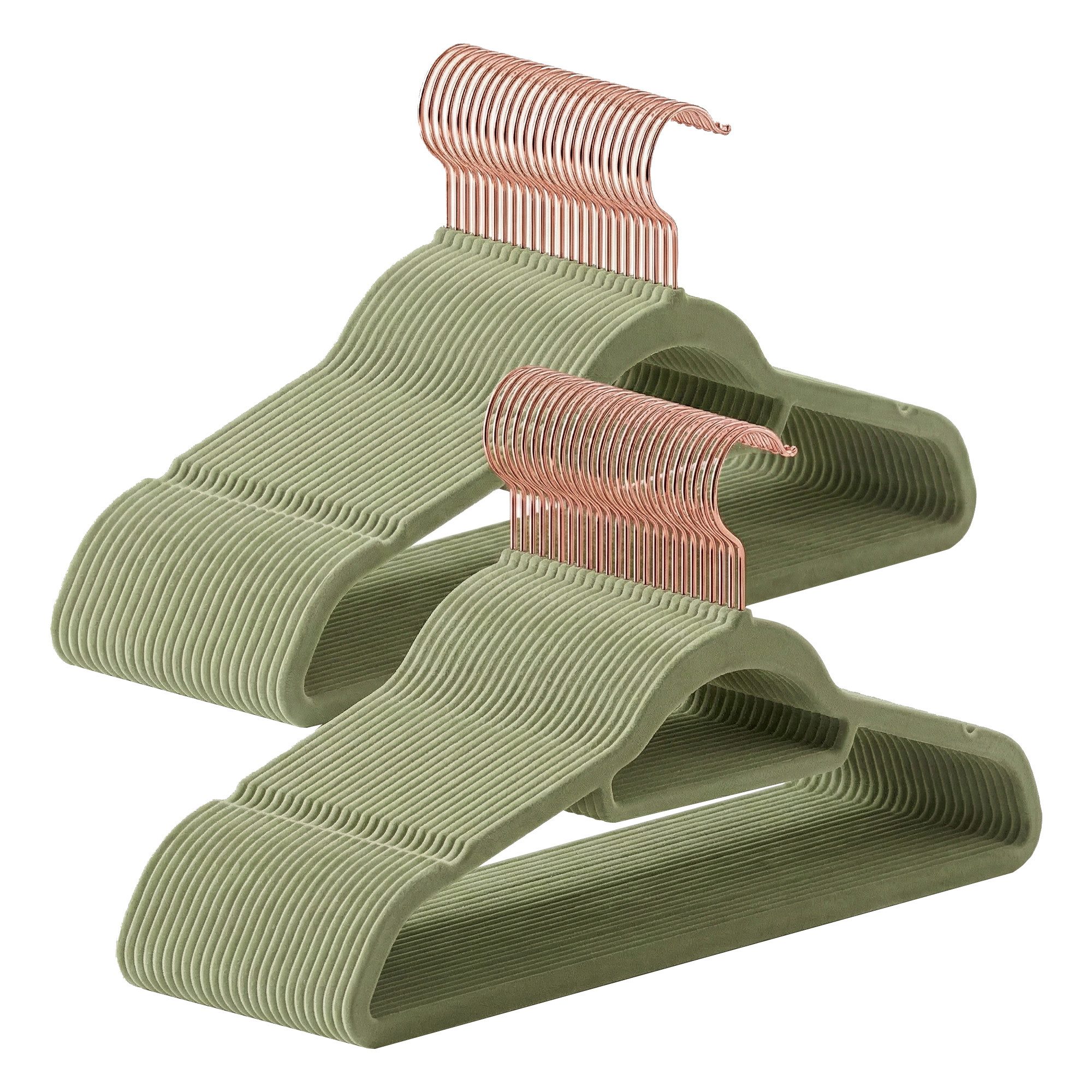 SONGMICS Kleiderbügel 20/50er Set rutschfest, (50-tlg), 0,6 cm dick, 360° drehbarer Haken, kleine Stange für Krawatten, Bügel