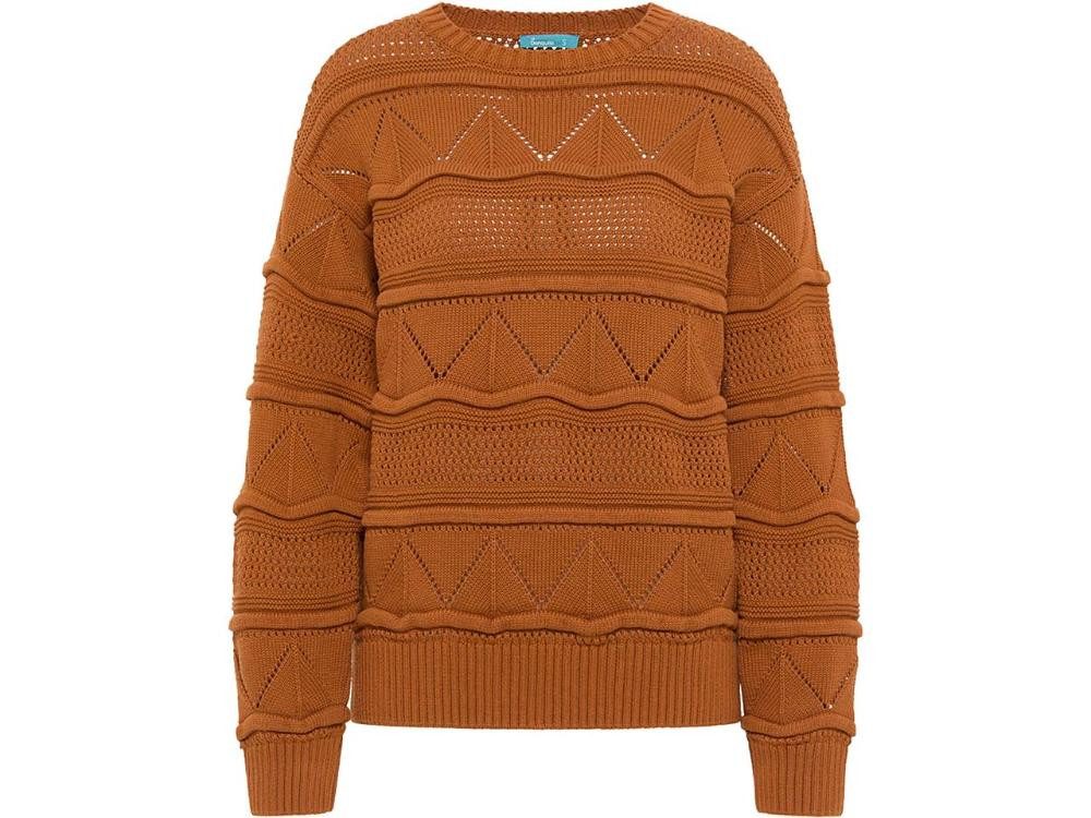 Tranquillo Strickpullover tranquillo Bio-Damen-Strickpullover mit Rundhalsau