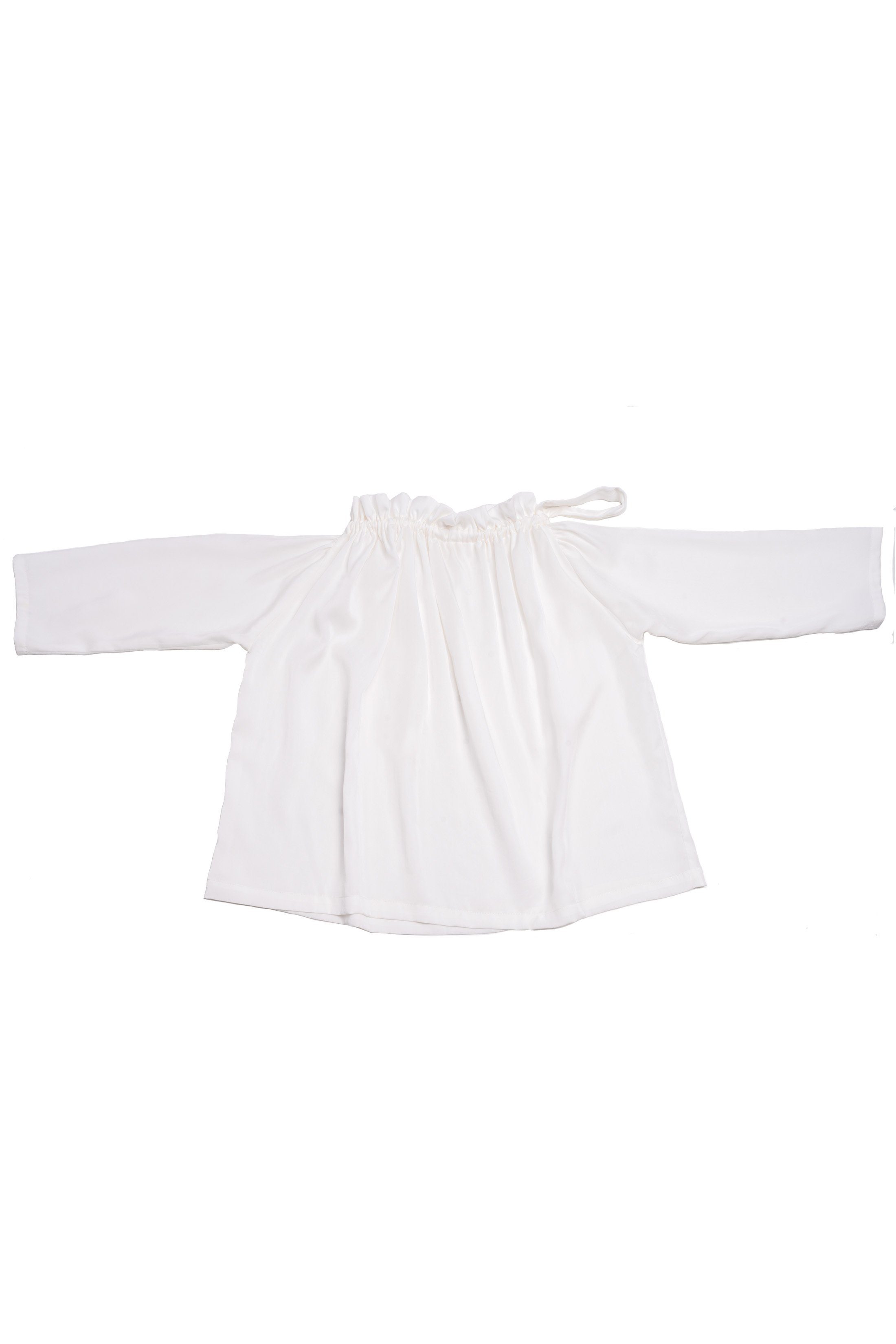 Zimt Oversized, aus & Lyocell Langarmbluse Off-White, Langarm-Bluse in Lea, Unifarbe Grün