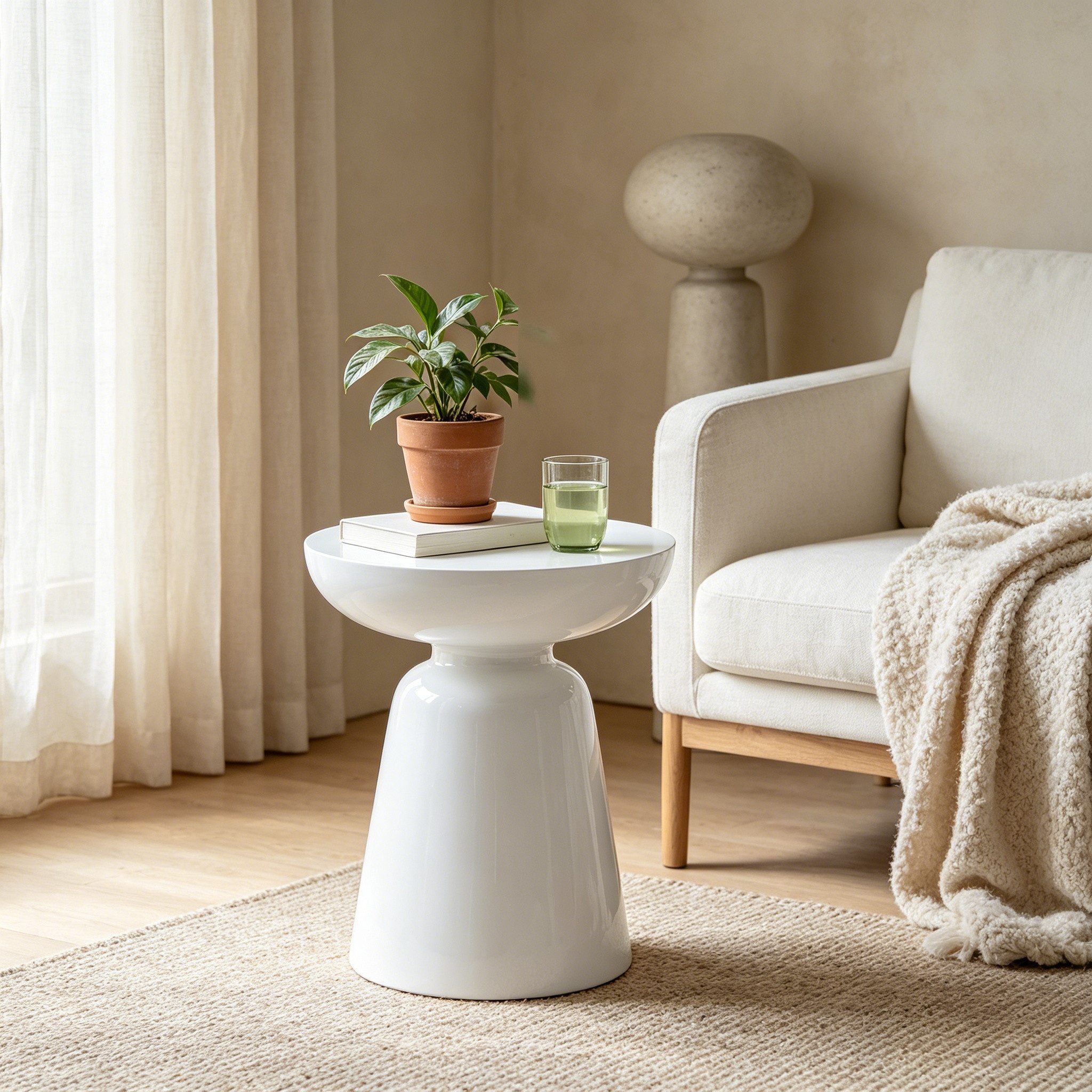 WILLIAMSPACE Couchtisch Meta Runder Beistelltisch aus Fiberglas, Moderner Design-Tisch (1 St)