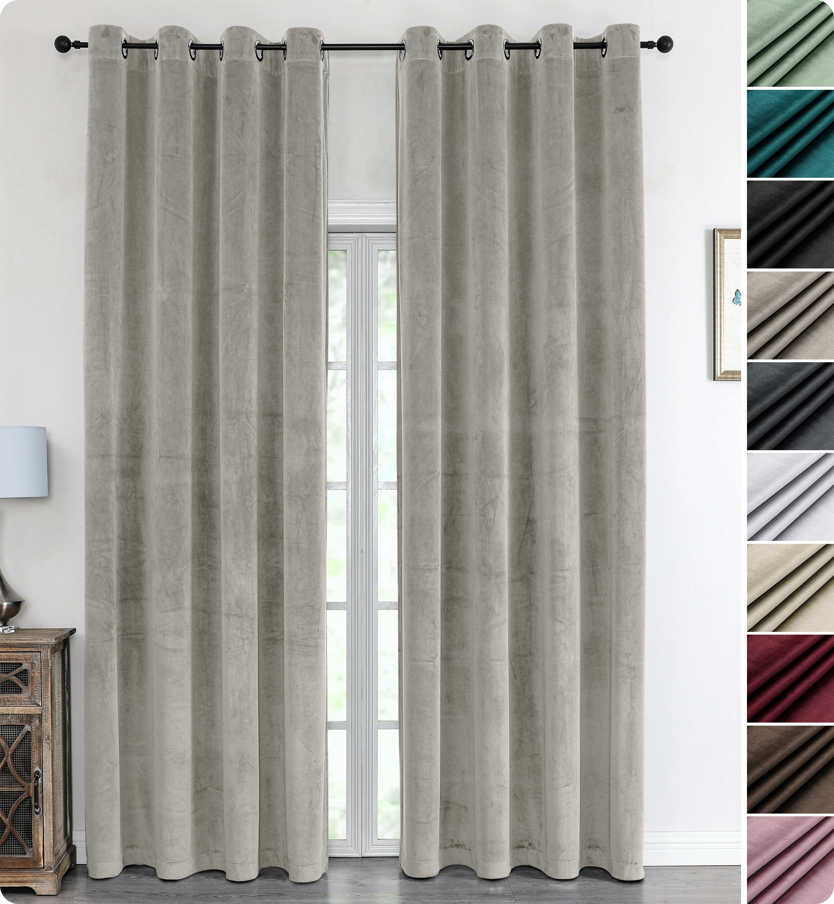 Beautex Verdunkelungsvorhang Samt Vorhang Ösen Gardine Velvet blickdicht ab günstig online kaufen