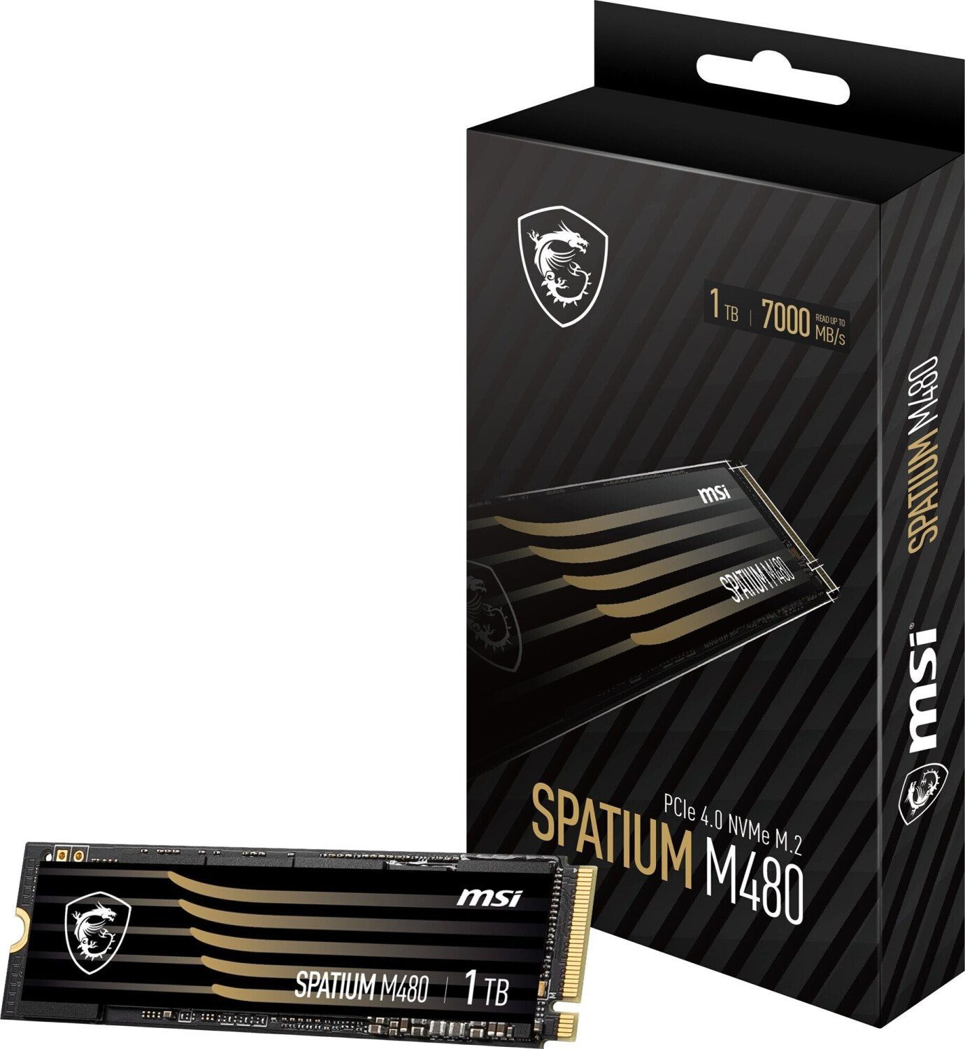 MSI SPATIUM M480 - SSD - verschlüsselt - 1 TB - PCI Express 4.0 x4 (NVMe) Gaming-SSD