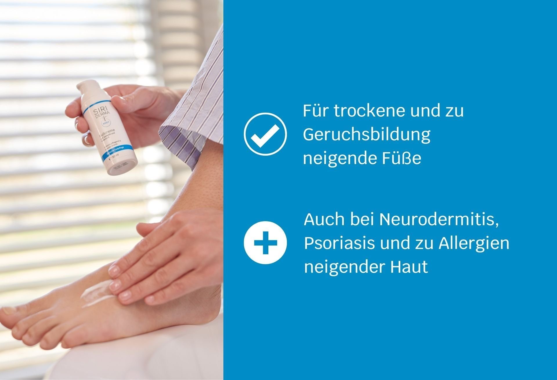 desodorierend Fußcreme 50 - Fußpflegecreme Siriderma pflegend Füße, und Basische Geruchsbildung neigende Intensiv ml Siriderma Für