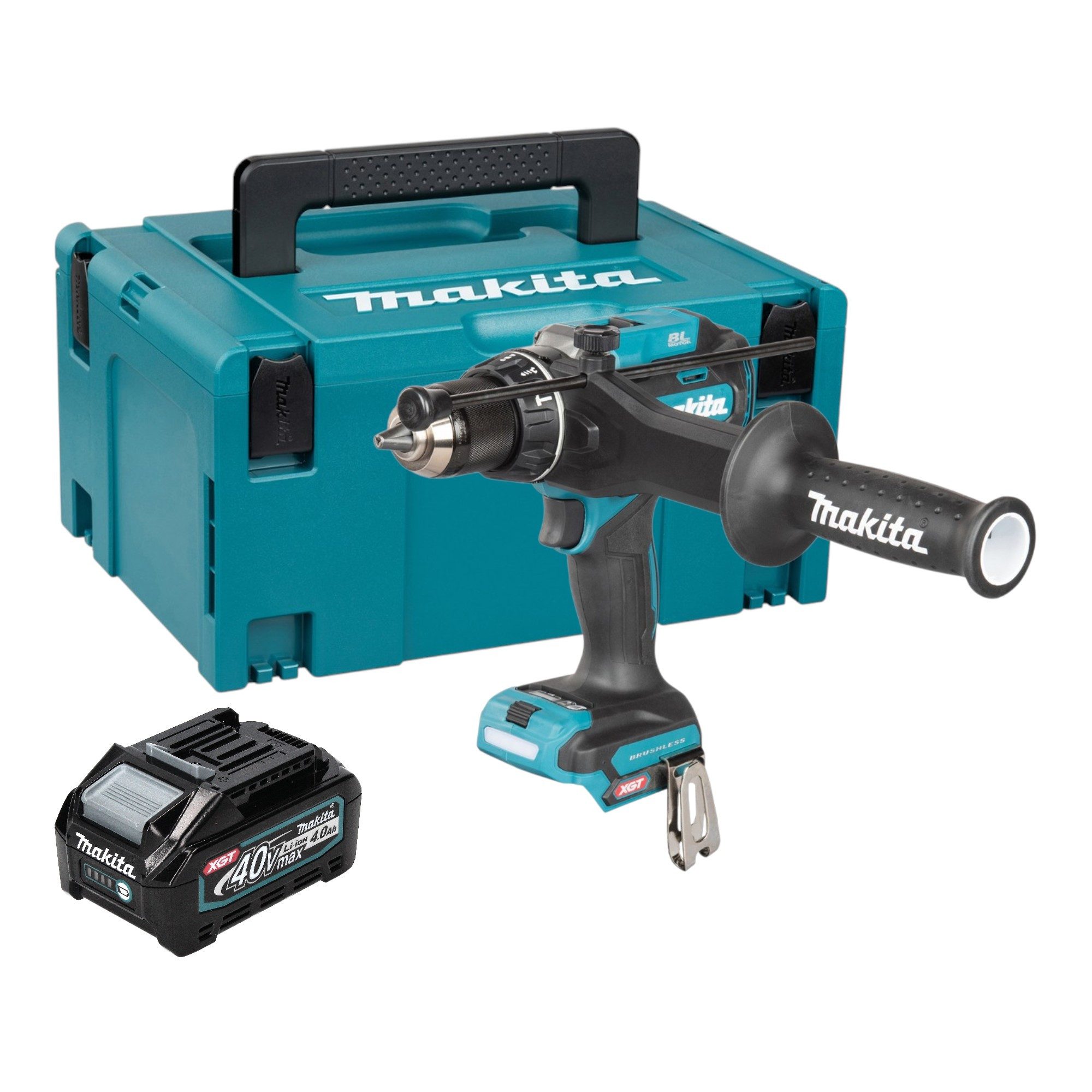 Makita Akku-Schlagbohrschrauber HP 003 GM101 40 V max. 180 Nm Brushless + 1x Akku 4,0 Ah + Makpac