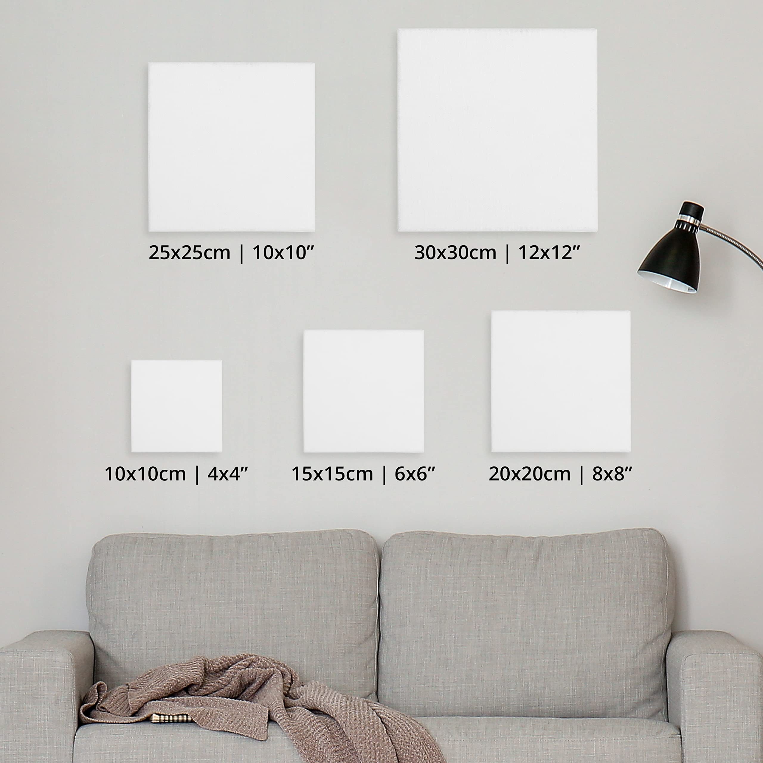 Belle Vous Leinwand Belle Vous 20 Leinwände zum Bemalen, 5 Größen, Vorgespannter Set