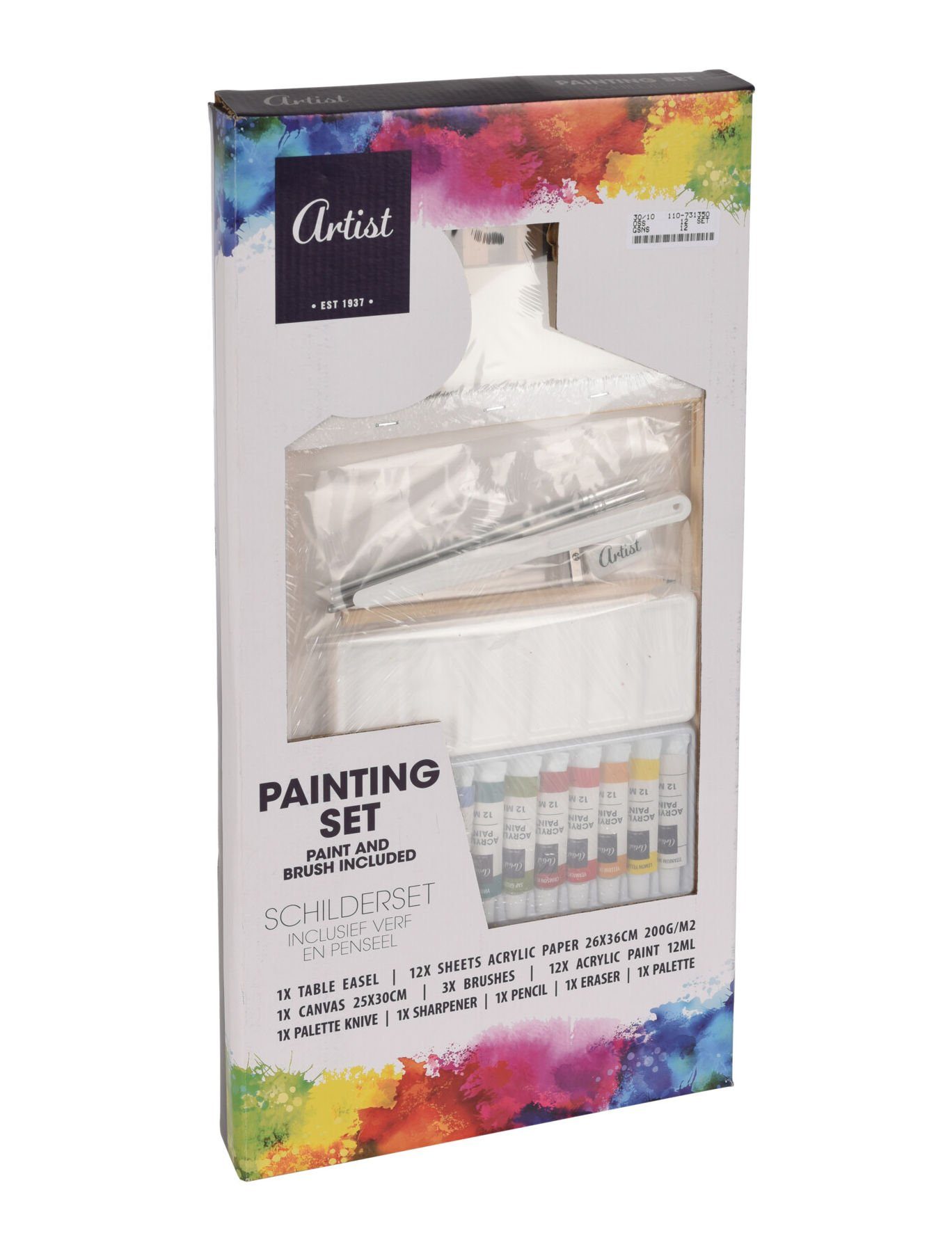 Thumbnail - Spetebo Tischstaffelei Malset mit Tisch Staffelei - 34 Teile, inklusive Leinwand Malblock und Acrylfarben