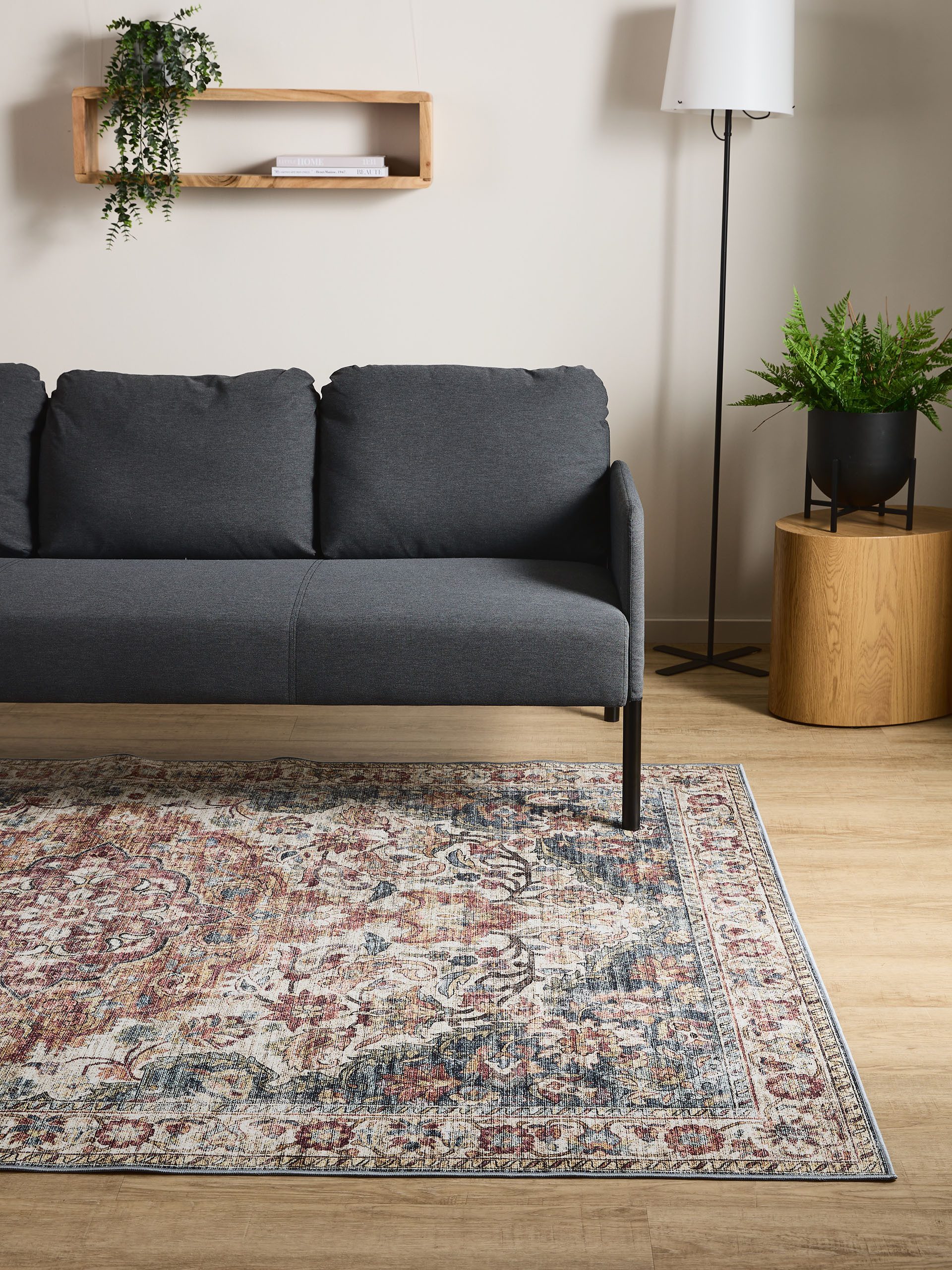Interiyou Teppich Gent, Rechteckig, Höhe: 5 mm, Vintage Kurzflor für Wohnzimmer, Schlafzimmer, waschbar, pflegeleicht
