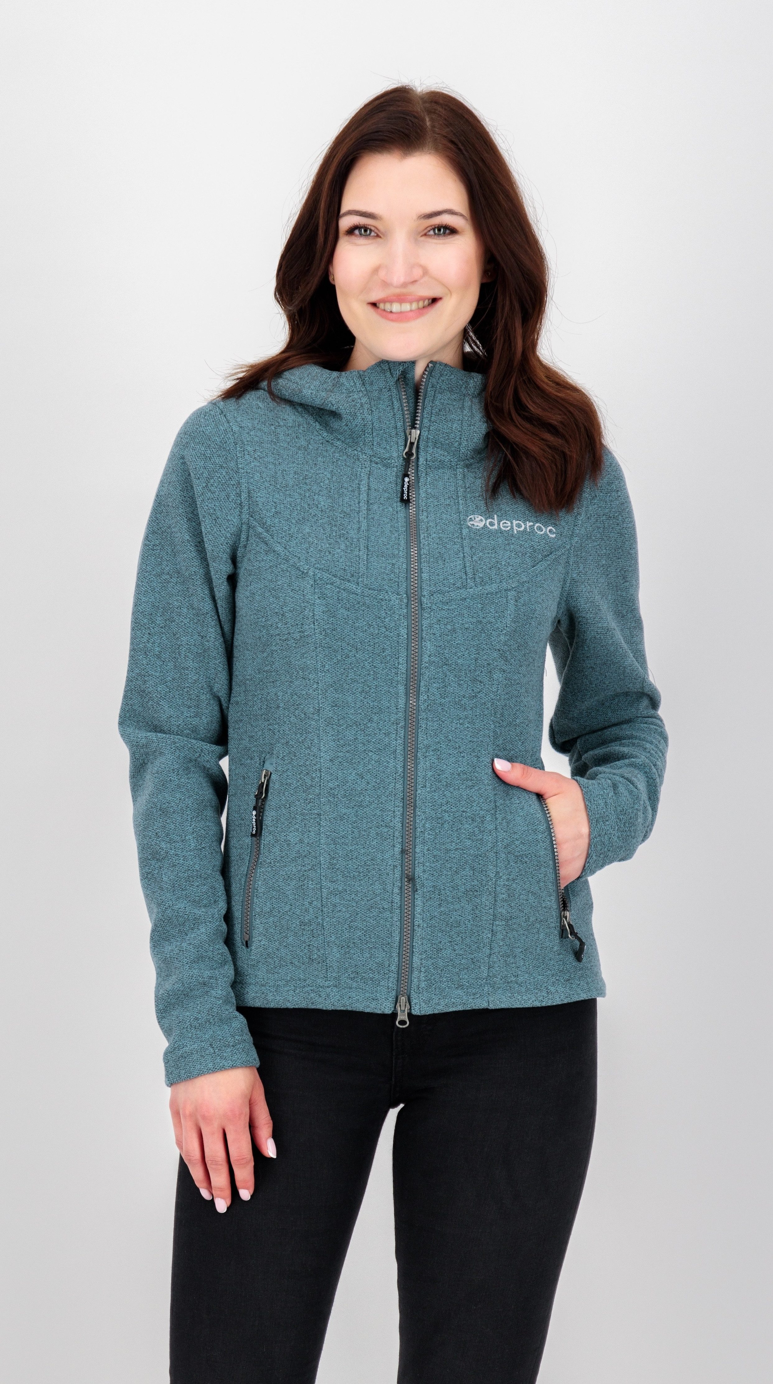 DEPROC Active Strickfleecejacke GLORY MAY mit 2-Wege-Reißverschluss