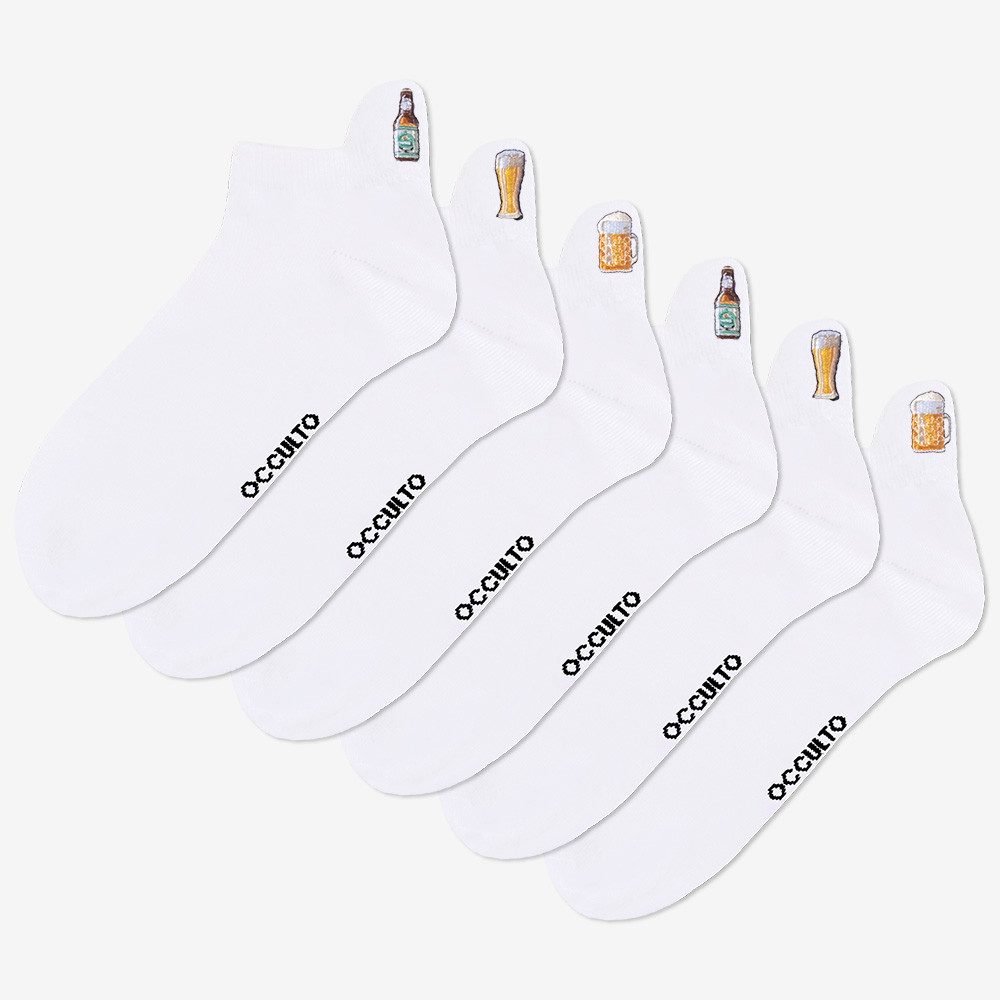 OCCULTO Sneakersocken Damen & Herren Motiv Sneaker Socken 6er Pack (Modell: Luca) (6-Paar)