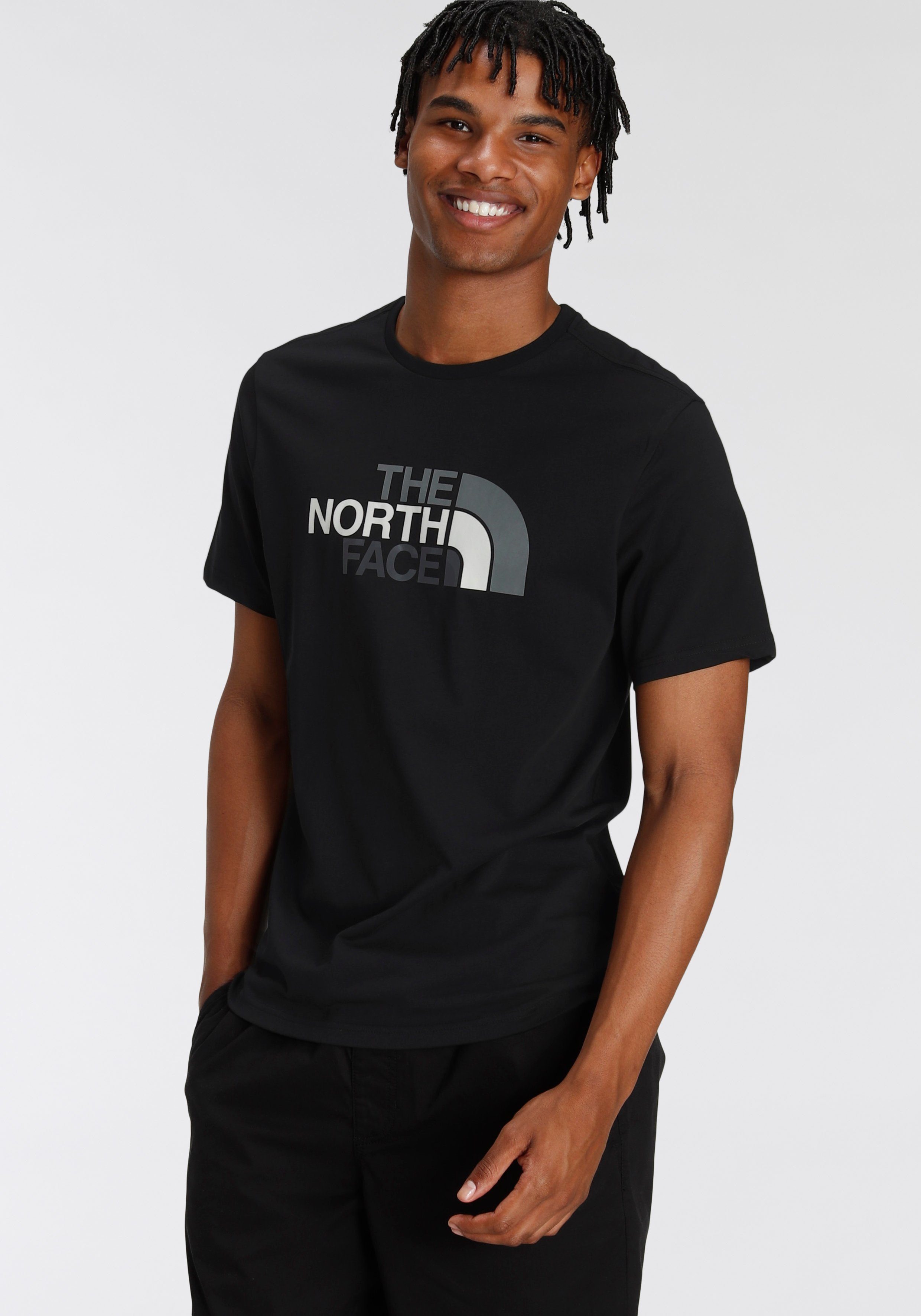 The North Face T-Shirt EASY TEE Großer Logo-Print schwarz