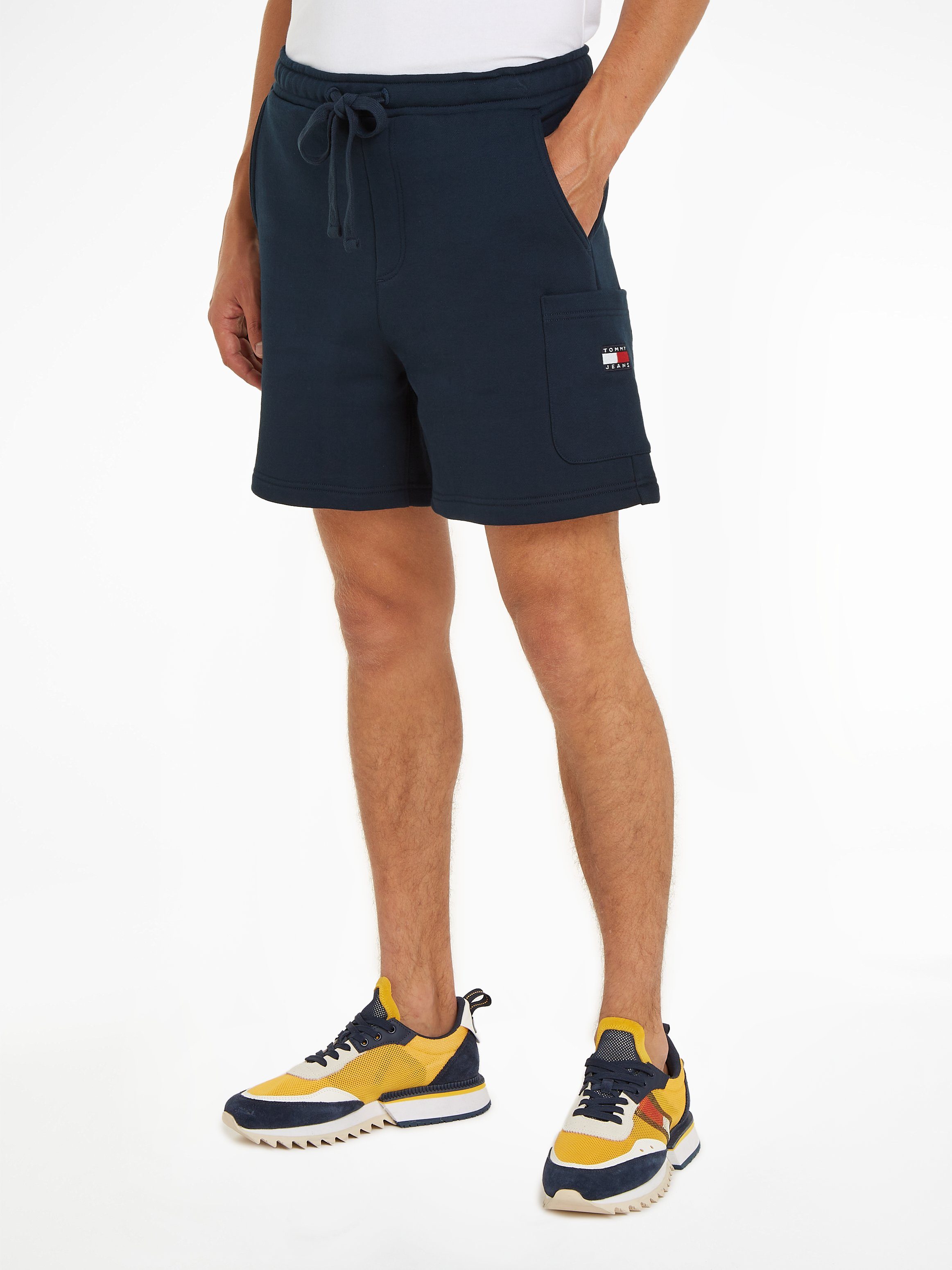 Tommy Cargoshorts Jeans mit Night Dark TJM BADGE Navy Seitentasche CARGO SHORT