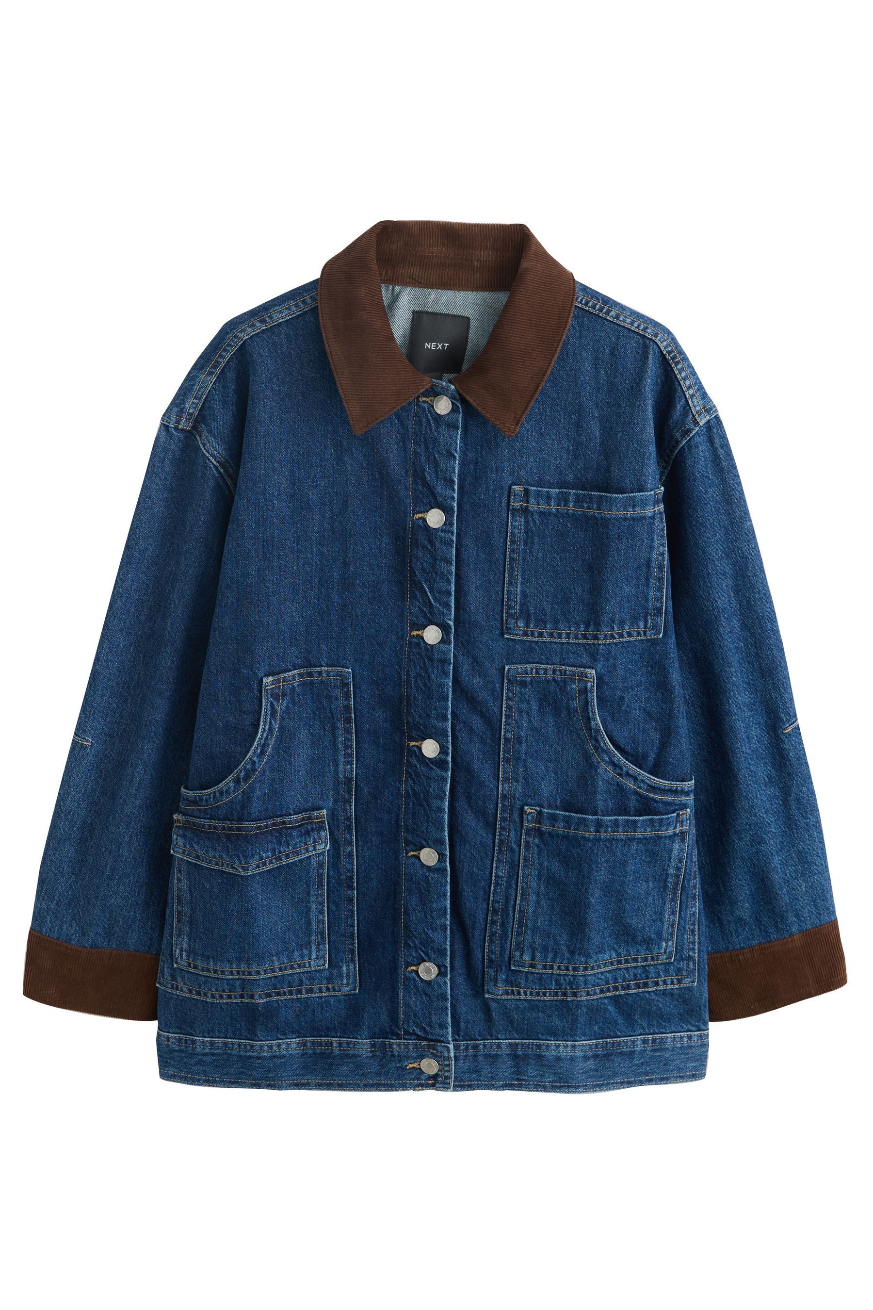 Next Jeansjacke Denim-Barnjacke mit Cordkragen (1-St)