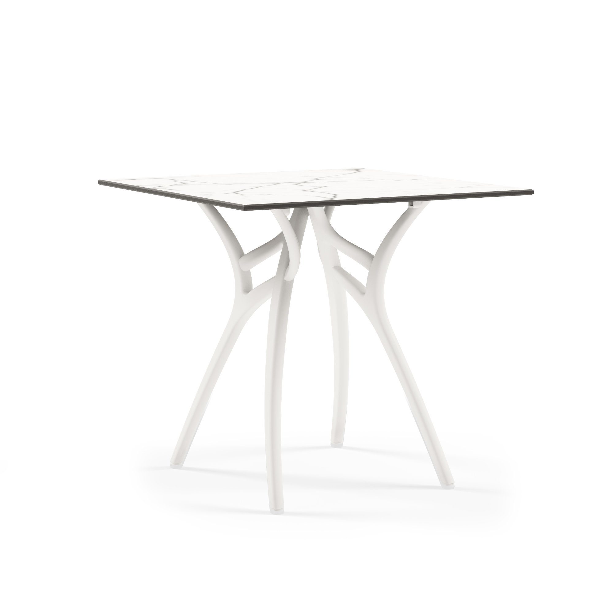 Möbelland24 Esstisch Ivy-L Tisch HPL Compact 77x77 cm, HPL Compact weiß-marmor