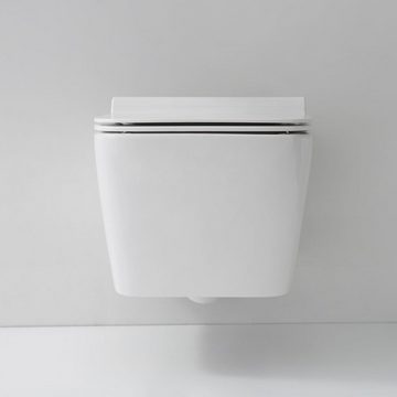 NEG Tiefspül-WC »NEG Hänge-WC Uno19 (eckig) mit geschlossenem Spülr«, Wandmontage