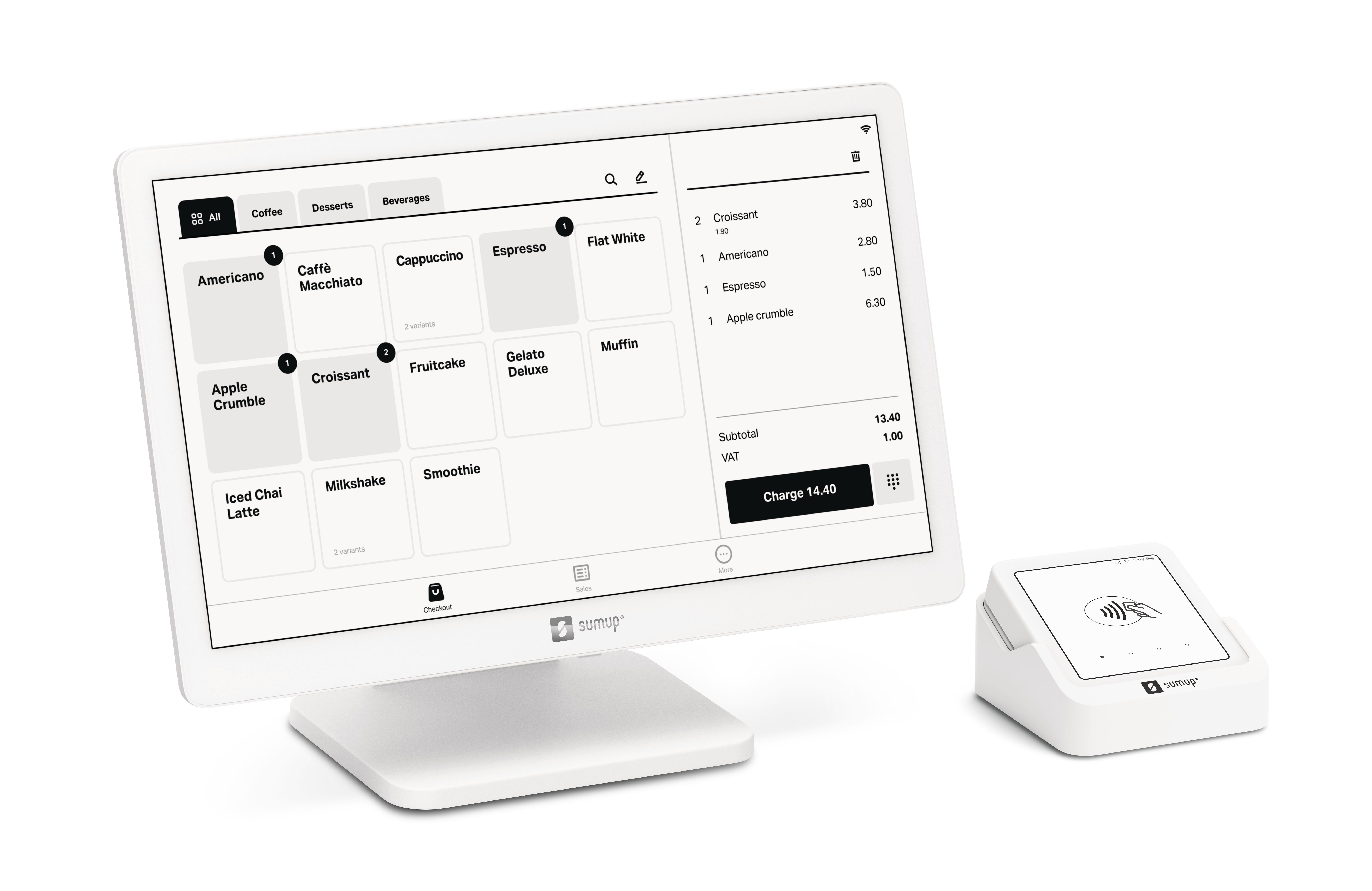 SumUp Kassensystem Kassensystem Lite mit Solo Kartenterminal und Ladestation, Komplettlösung für Kartenzahlung & digitale Kasse