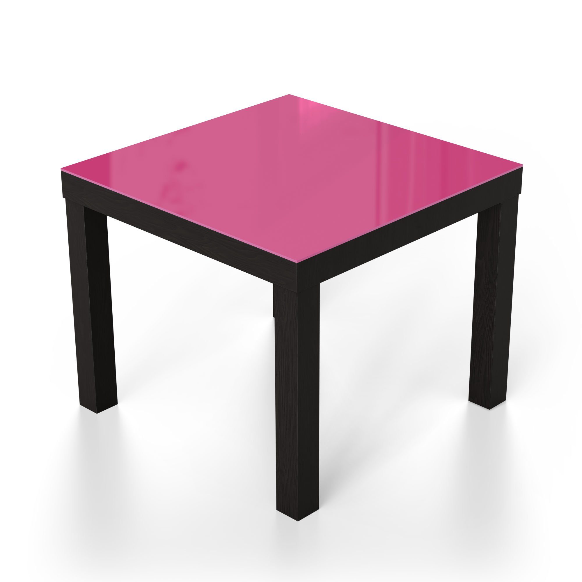 DEQORI Couchtisch 'Unifarben - Beistelltisch Glas Glastisch modern Rosa', Schwarz