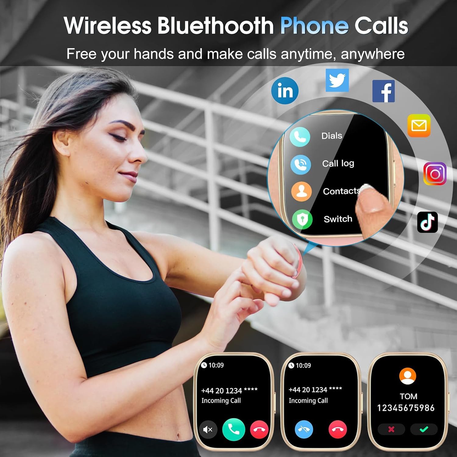 aycy Damen"s Herren"s GPS Fitness Tracker mit Herzfrequenz & SPO2 Messung Smartwatch (1,85 Zoll, Android/iOS), IP68 Wasserdicht, Schlafmonitor & 112 Sportmodi für Aktivität