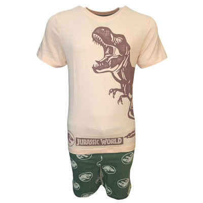 Jurassic World Schlafanzug Dino T-REX (2 tlg) Kinder Pyjama Set kurzarm - Shorty Gr. 134-164 cm