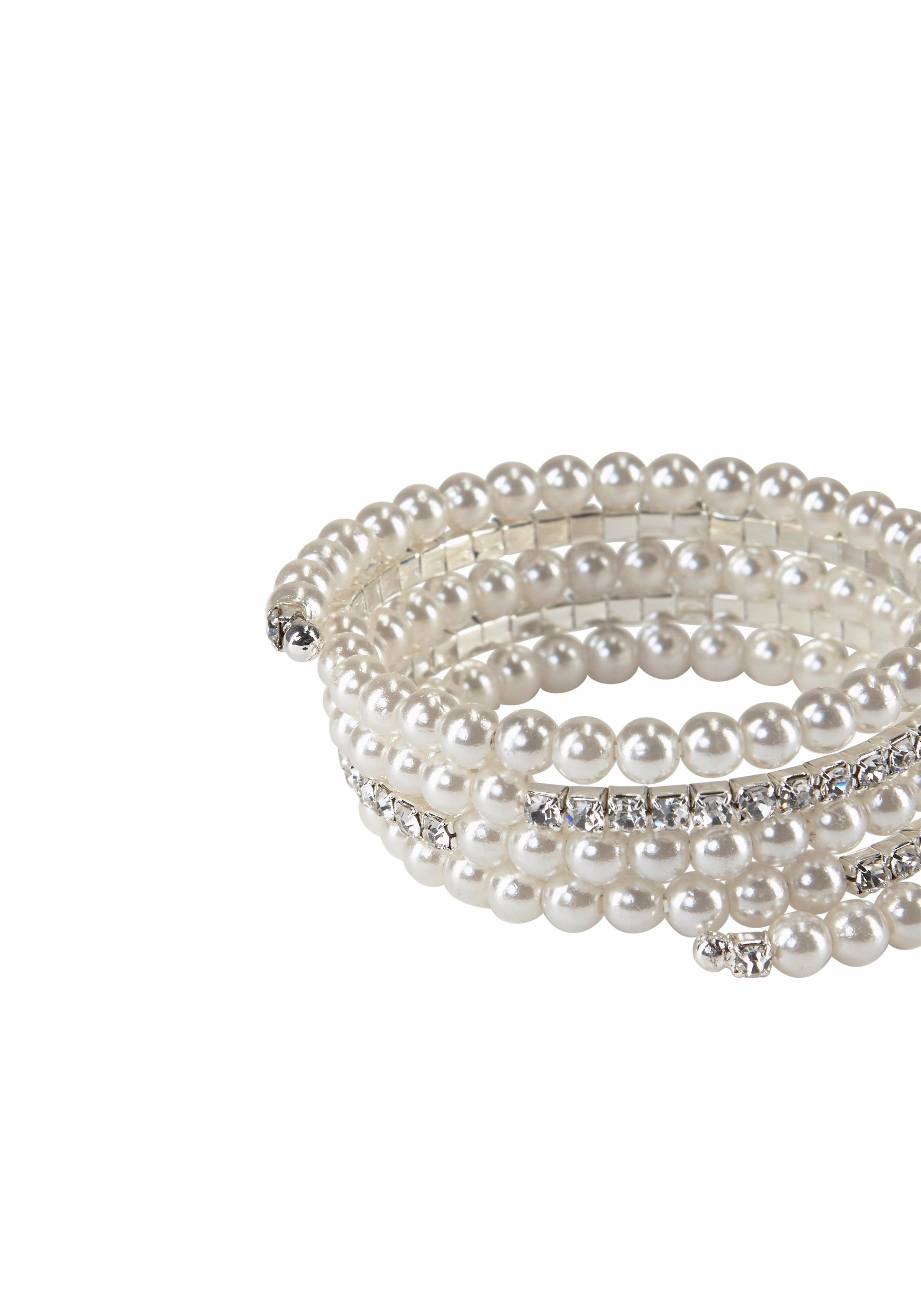 Firetti Armspirale festlich, mit Glasstein - mit Acrylperle