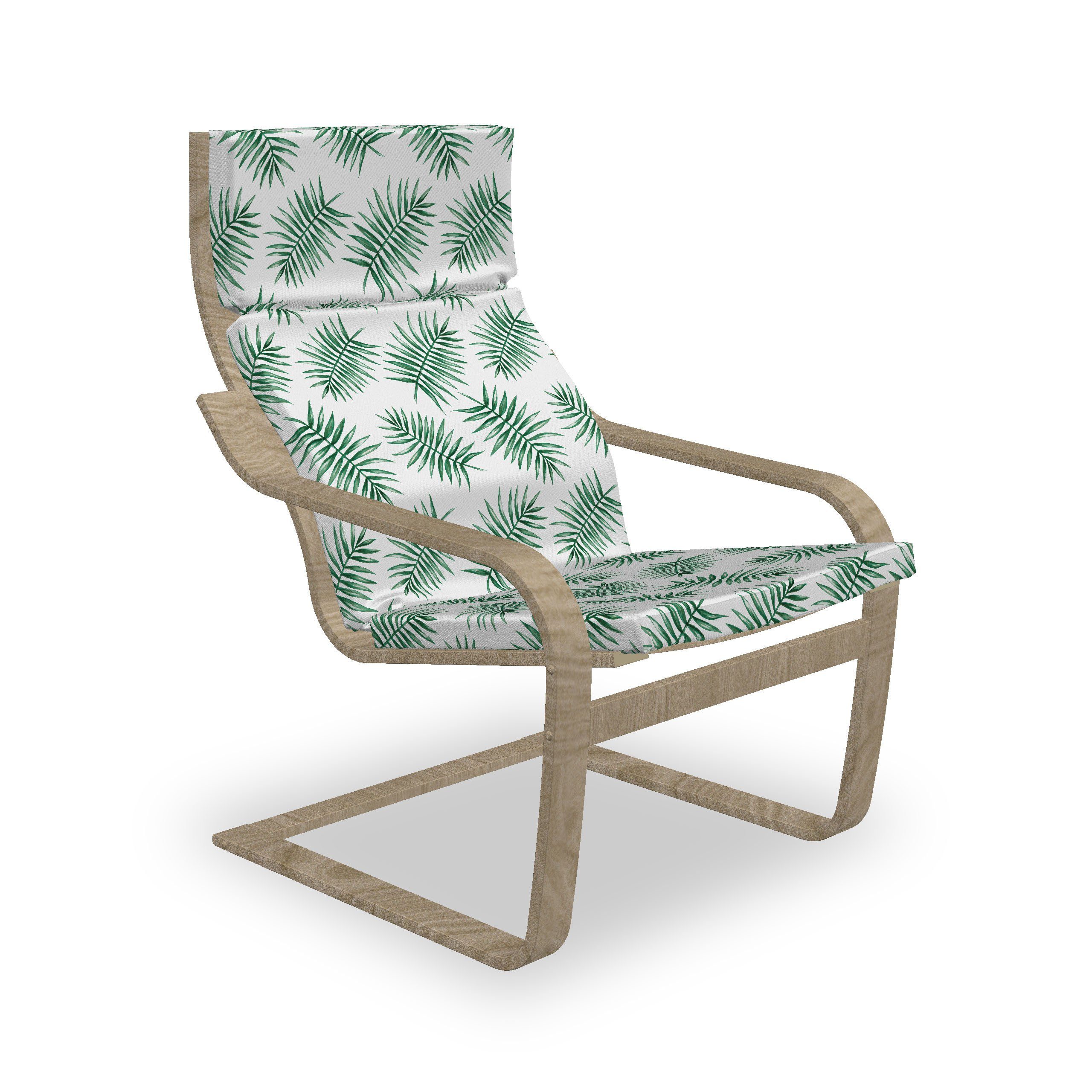 mit Reißverschluss, Palm und Grün Aquarell mit Stuhlkissen Stuhlkissen Hakenschlaufe Abakuhaus Tropical Sitzkissen