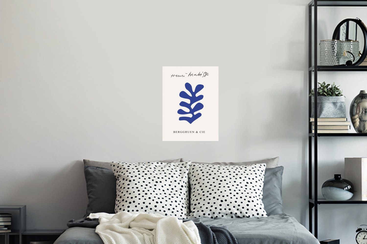 Selbstklebend, - MuchoWow Matisse - Wandaufkleber, Kunst Wohnzimmer, Wandsticker Schlafzimmer (1 Abstrakt St), - Wandtattoo, Blau