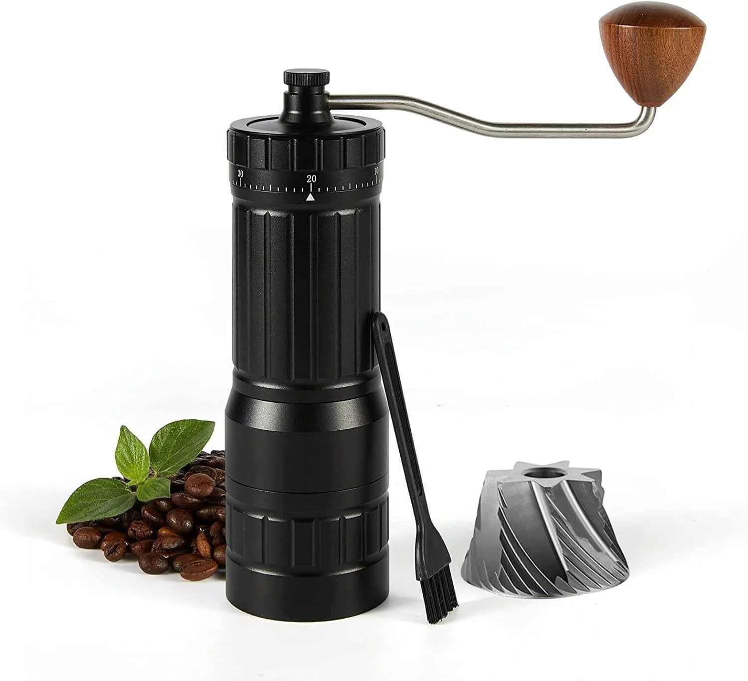 Daskoo Kaffeemühle Coffee Kaffeemühle aus Edelstahl, Keramik Mahlwerk, Handkaffeemühle