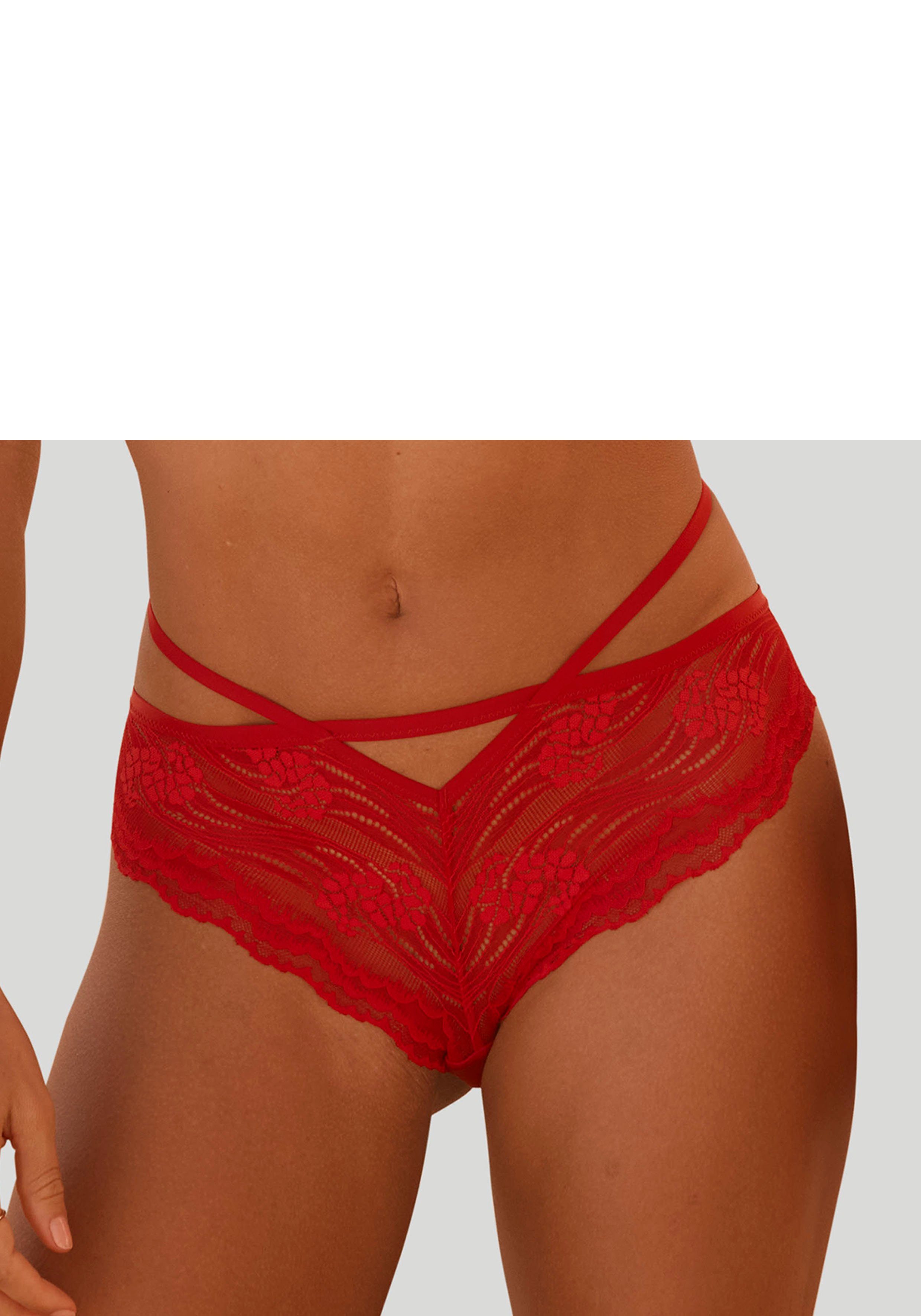 aufregender mit Bänder-Optik Panty s.Oliver Alice rot