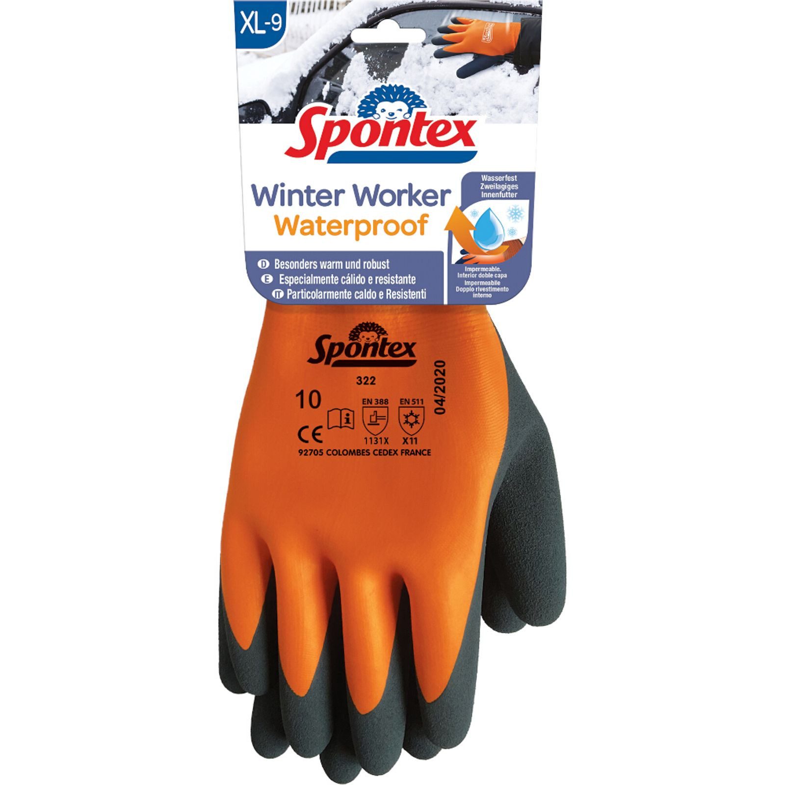 SPONTEX Gartenhandschuhe Spontex Winter Worker Waterproof Größe 9