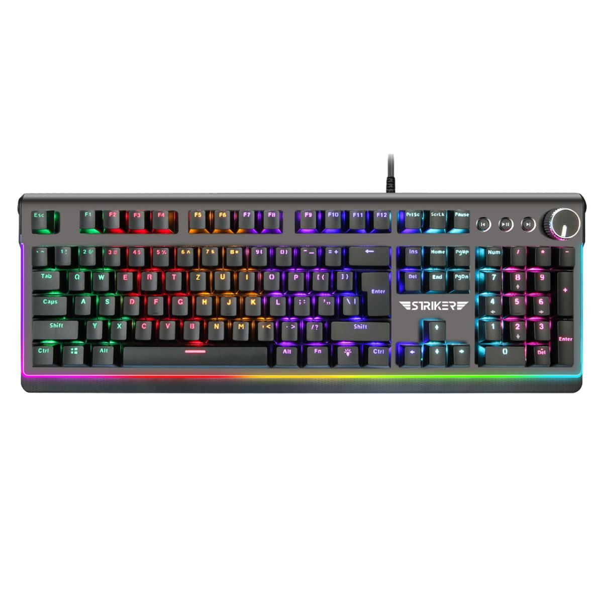 Hyrican Striker XXL-Mauspad mit Qi-Ladefunktion, Gaming-Maus, Tastatur- und Headset-Set, (Set, inklusive ST-GM005 und Mauspad ST-MP15), mit RGB-Beleuchtung, kabelgebunden