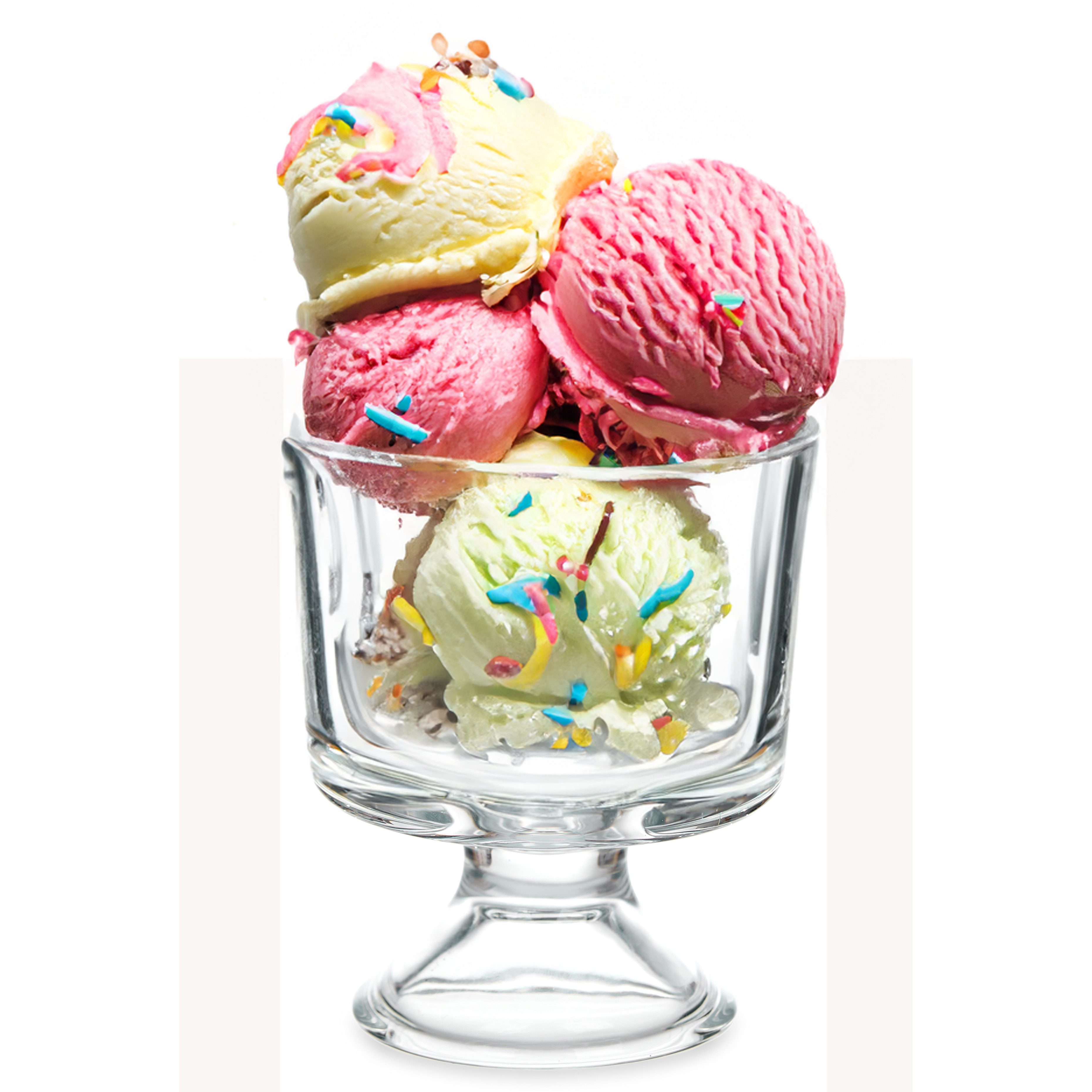 Annastore Eisschale 6-tlg. Eisbecher aus Glas mit Fuß Eisschalen aus Glas Dessertschale