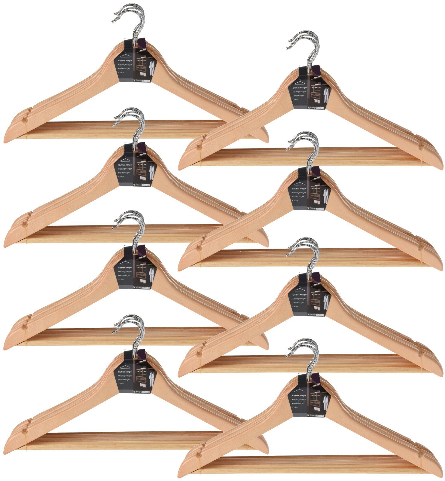 Koopman Kleiderbügel Braun, (48-tlg), Hosenstange, Garderobenbügel, günstig online kaufen