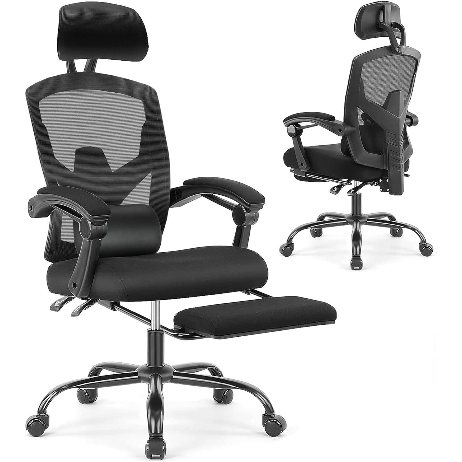 DUMOS Bürostuhl Ergonomisch Schreibtischstuhl Komfortarmlehnen Fußstütze günstig online kaufen